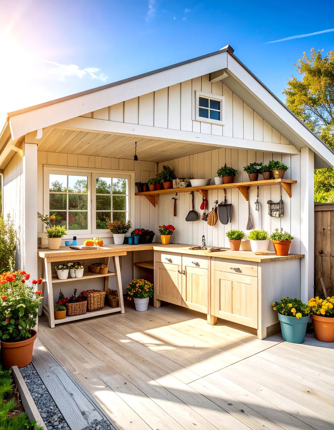 A Dedicated Potting Shed with Integrated Storage - 30 garden tool storage ideas