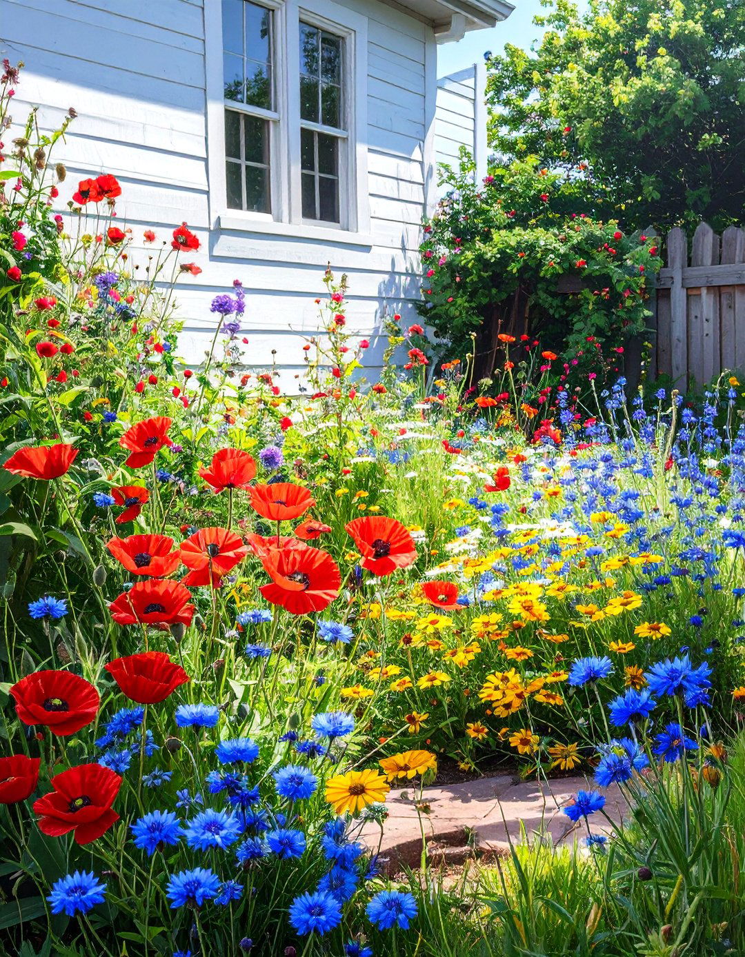 A Dedicated Wildflower Patch - 30 small area cheap simple front yard landscaping ideas