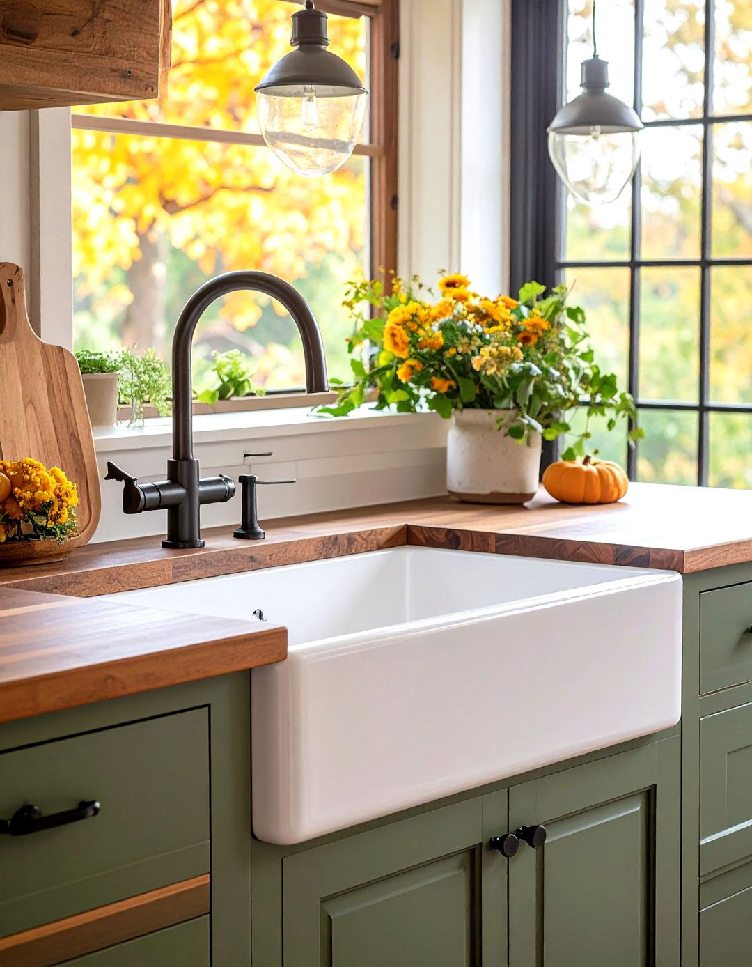 A Deep Apron Front Sink - 30 rustic home decor ideas