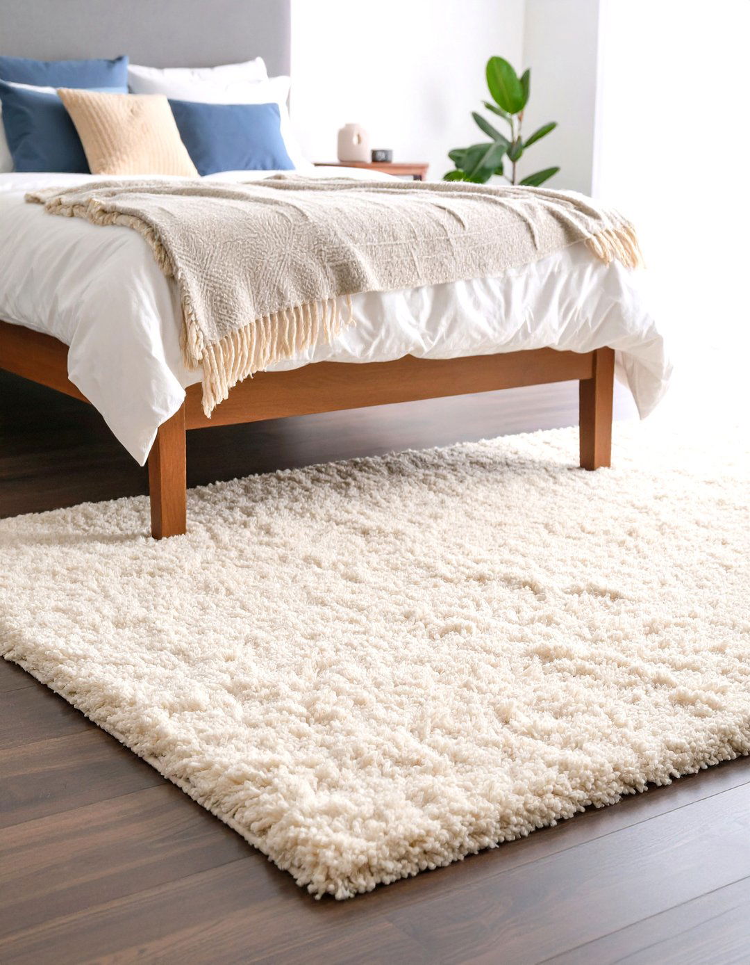 A Deep Pile Area Rug - 30 romantic warm and cozy bedroom ideas
