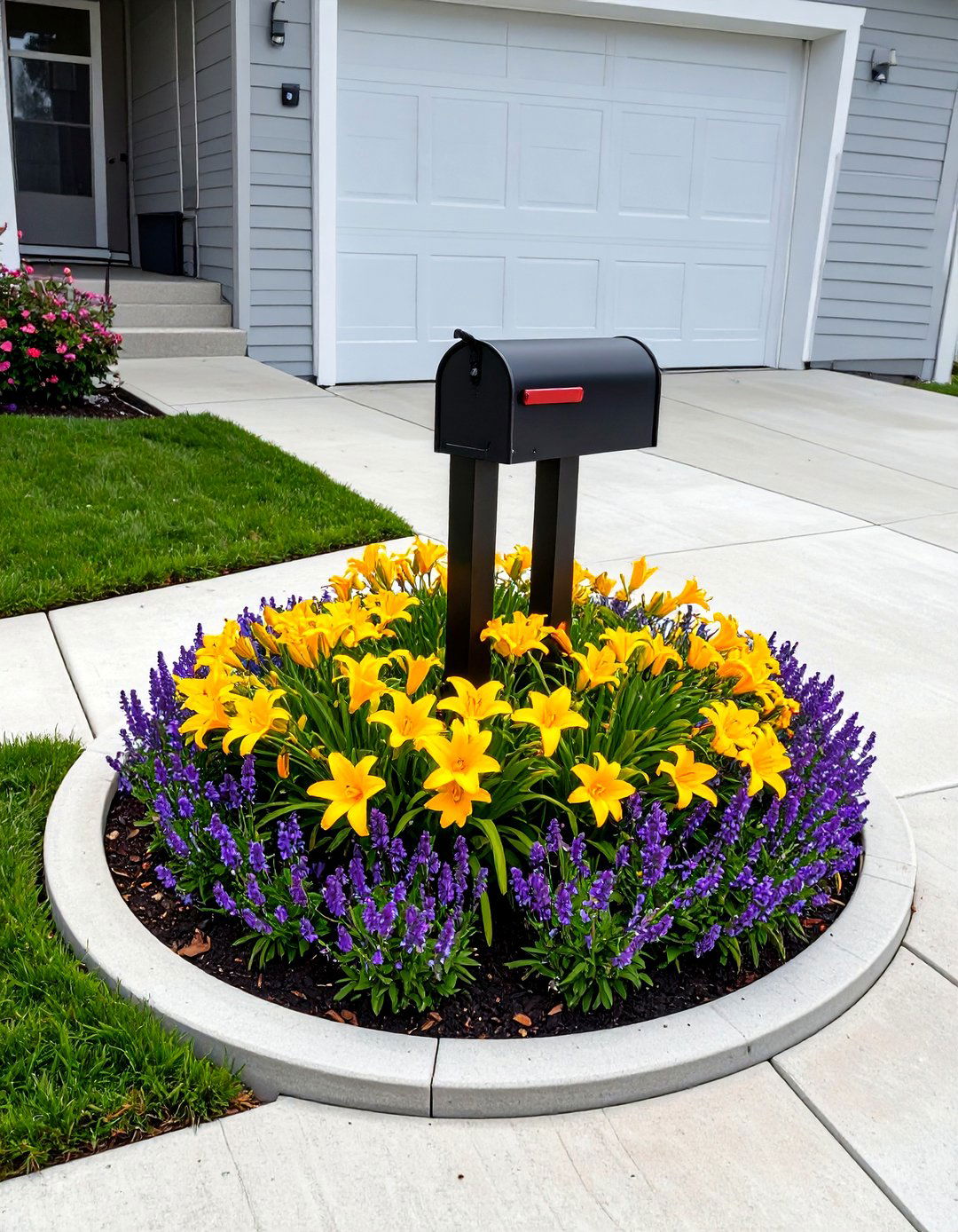 A Defined Mailbox Garden - 30 simple front yard landscaping ideas