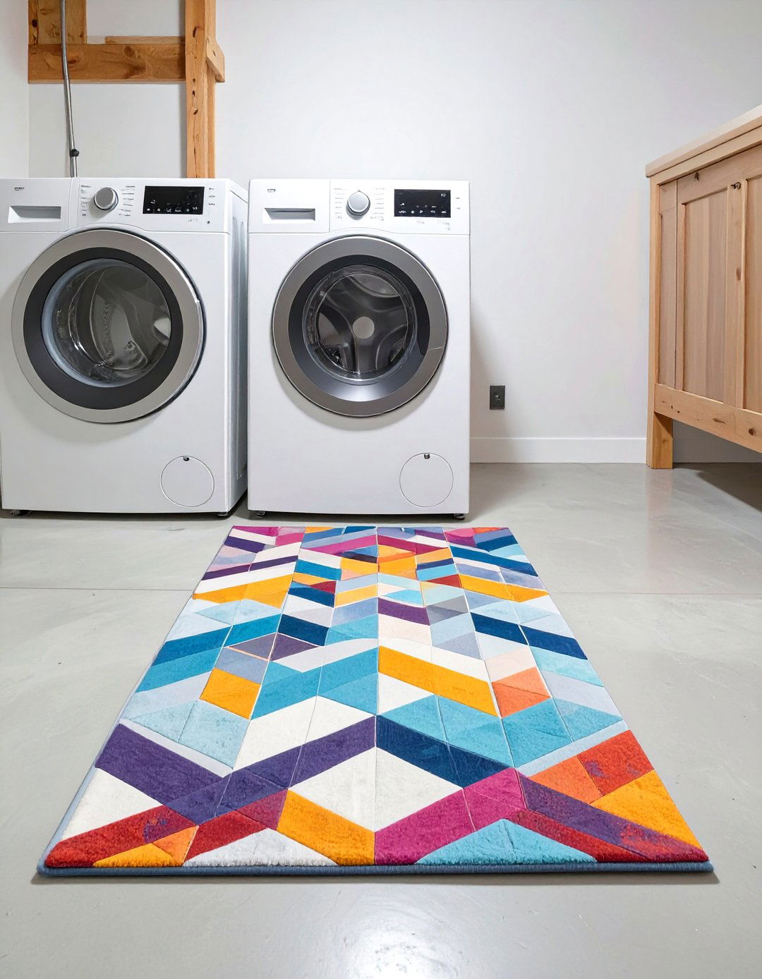 A Defined Rug Area for Added Coziness - 30 unfinished basement laundry room ideas