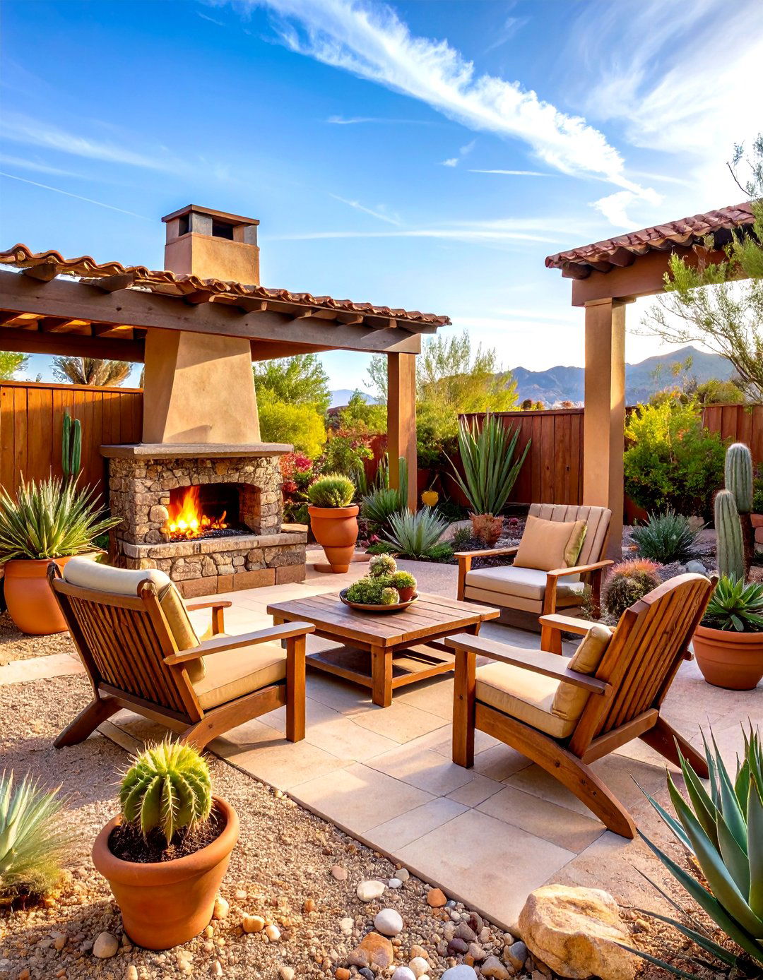 A Desert Landscape Gravel Patio - 30 gravel patio ideas
