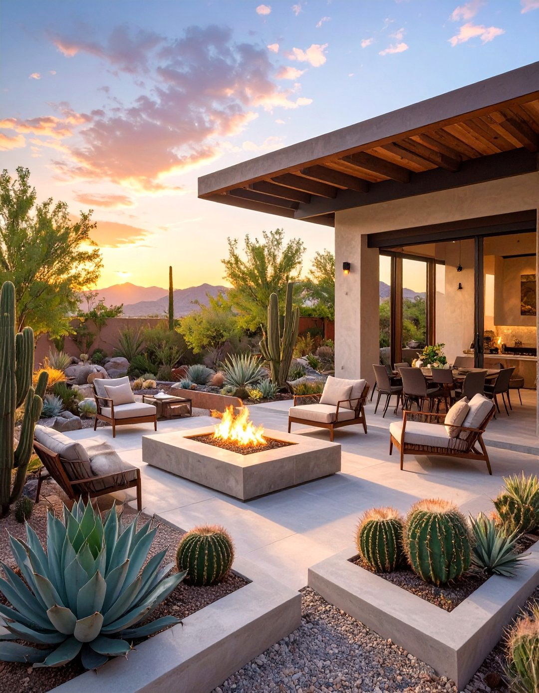 A Desert Modernism Patio - 30 backyard patio landscaping ideas