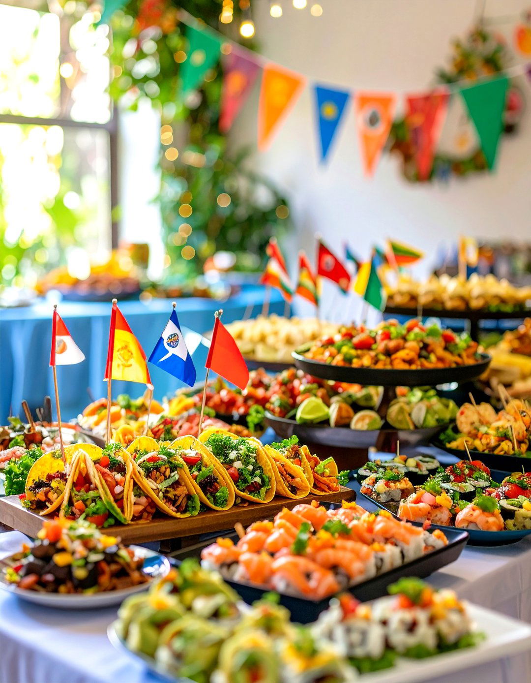 A Destination Themed International Food Fair Bridal Shower - 30 unique bridal shower ideas