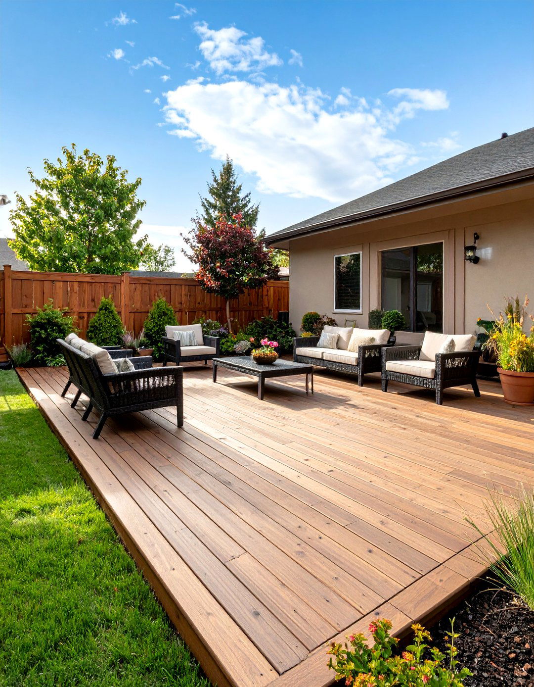 A Diagonal Layout for a Wider Feel - 30 backyard ideas for small yards
