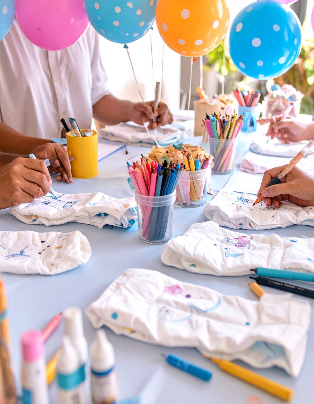 A Diaper Decorating Art Station - 30 baby shower games ideas