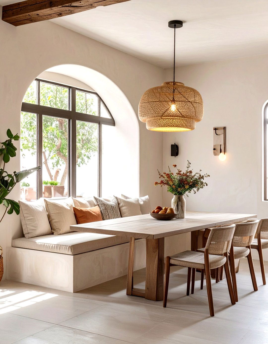 A Dining Area with a Built In Banquette - 30 modern spanish style interior design ideas