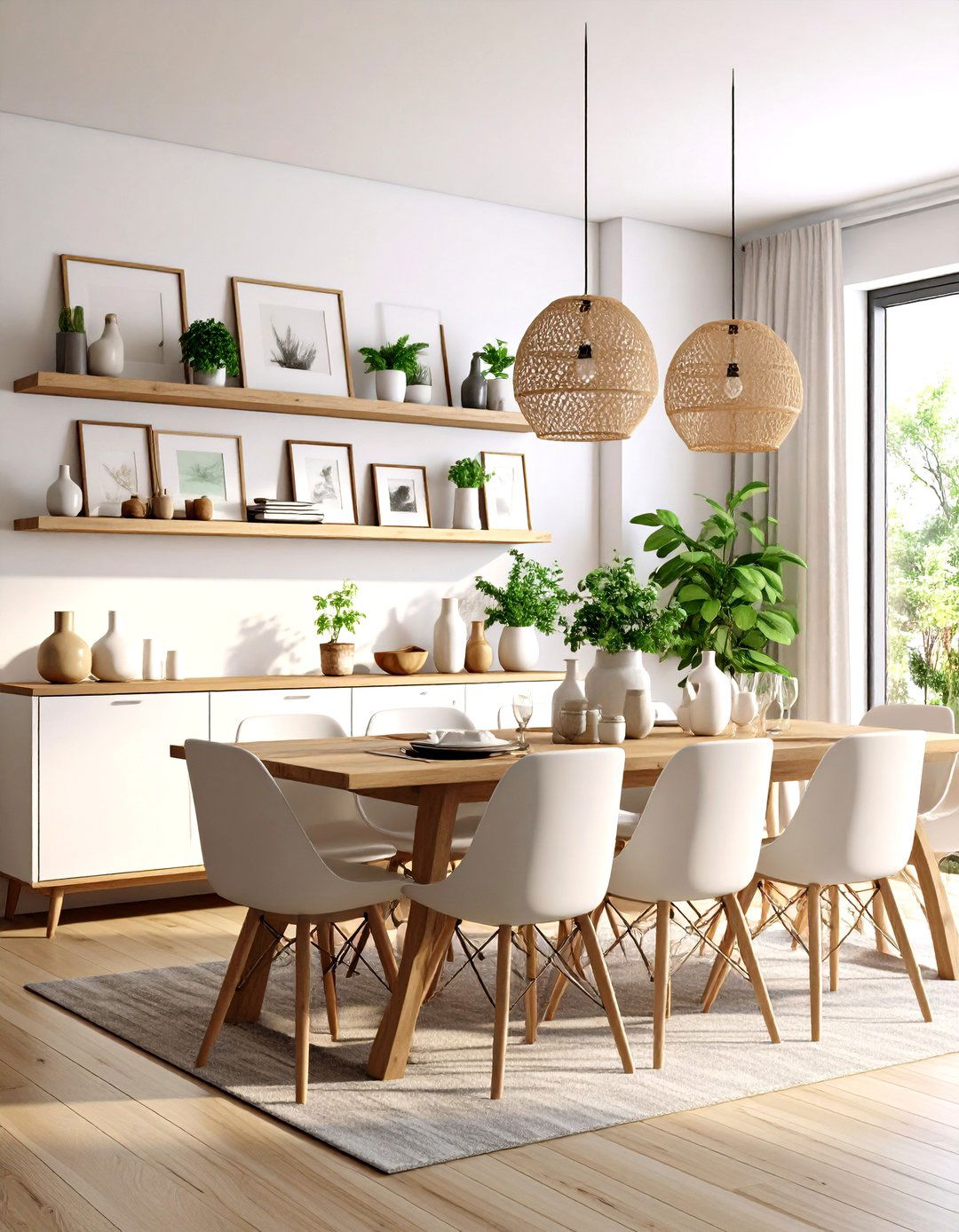 A Dining Room Shelf with Curated Objects - 30 dining room wall art ideas