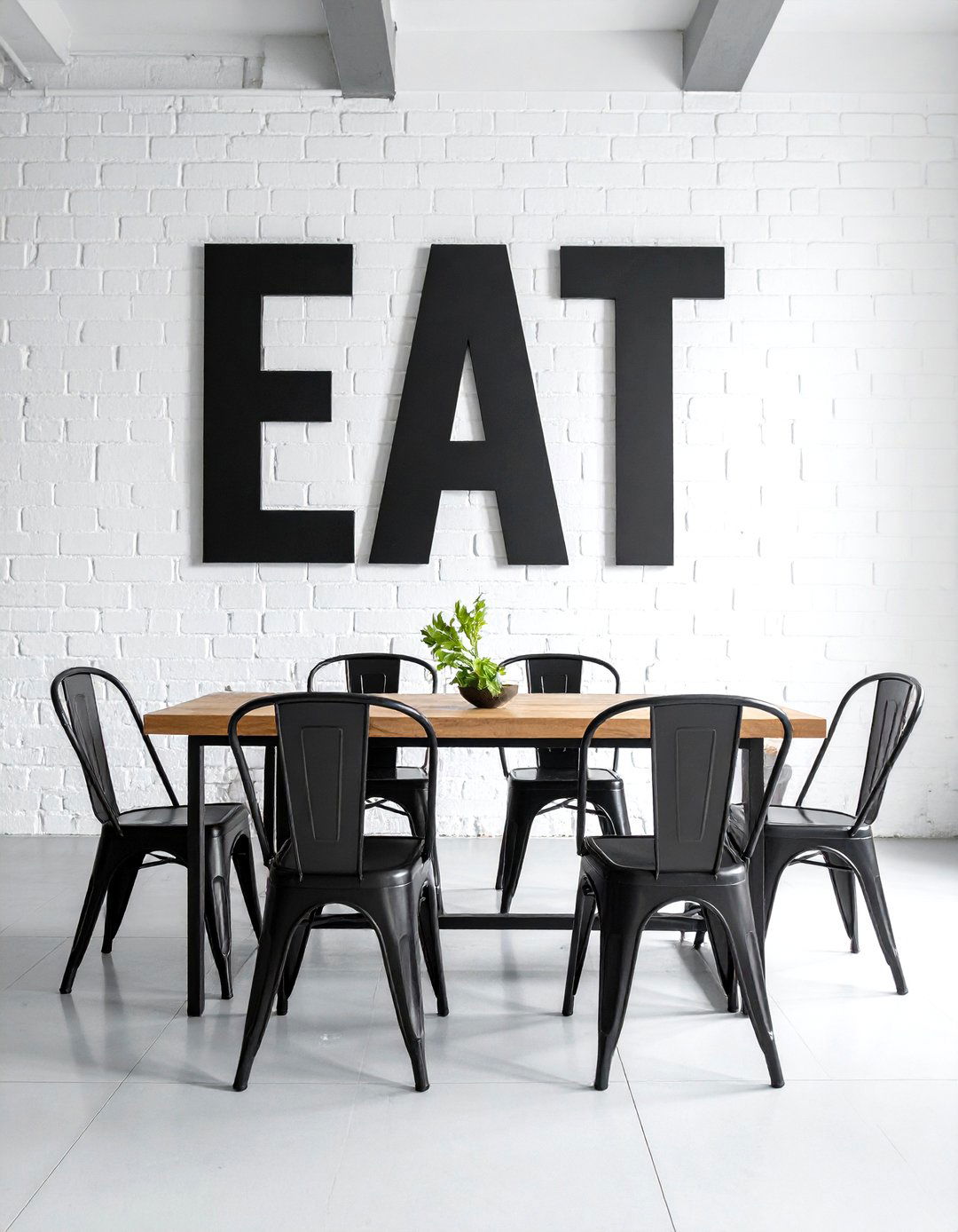 A Dining Room with Oversized Typography - 30 dining room wall art ideas