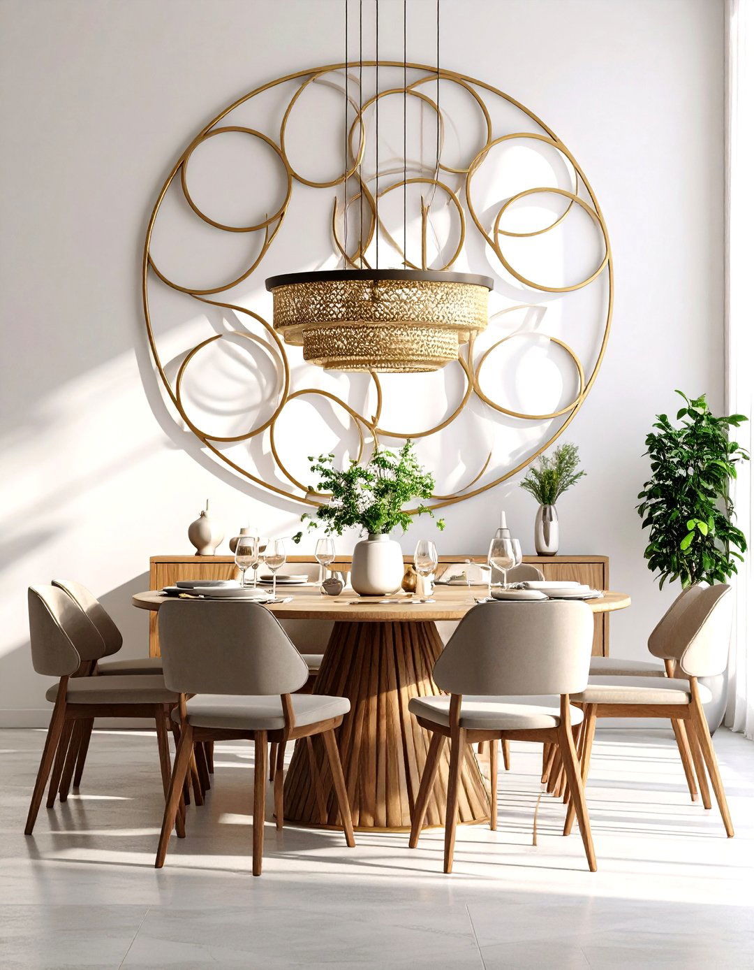 A Dining Room with Sculptural Wall Art - 30 dining room wall art ideas