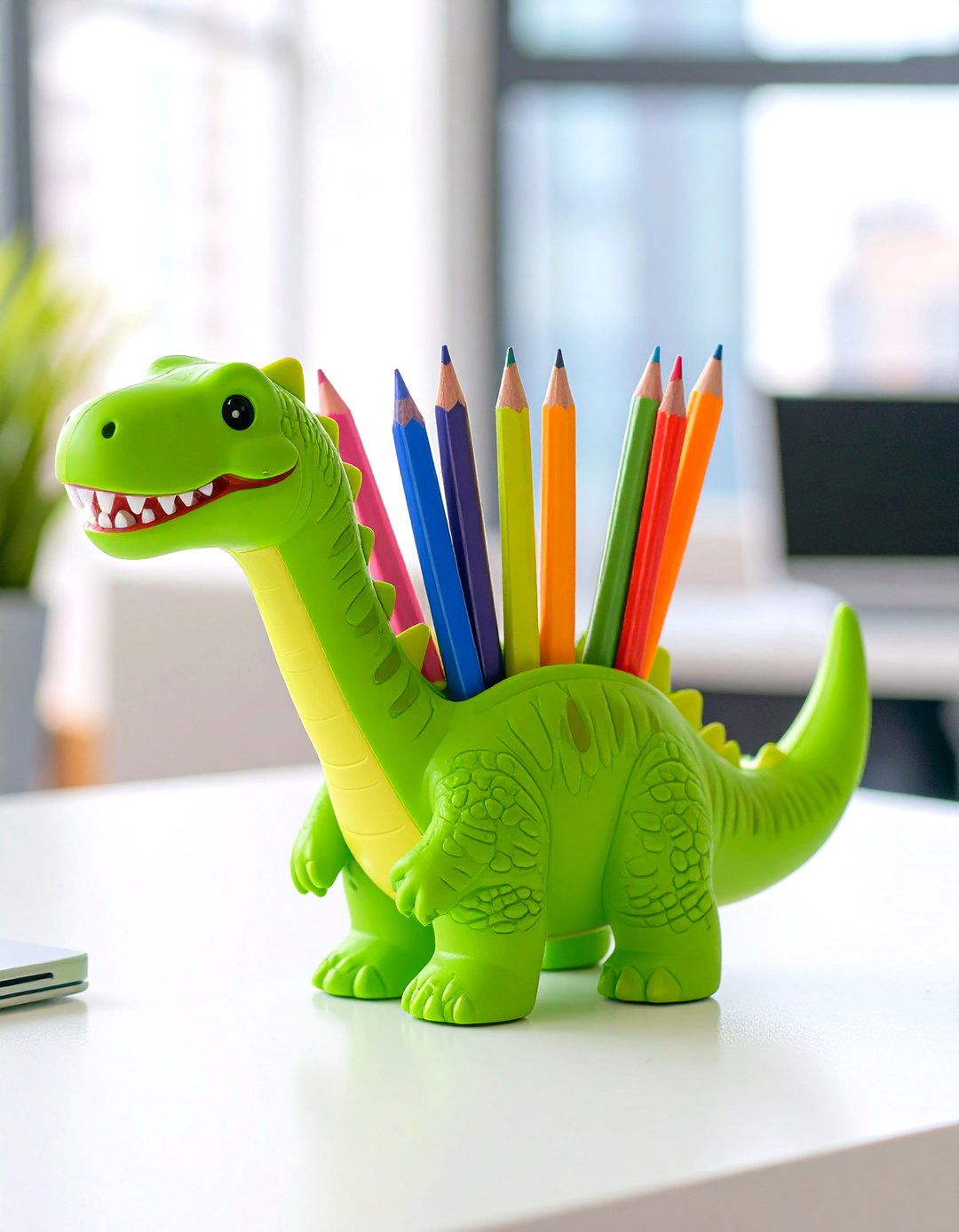 A Dinosaur Shaped Desk Organizer - 30 office white elephant gift ideas