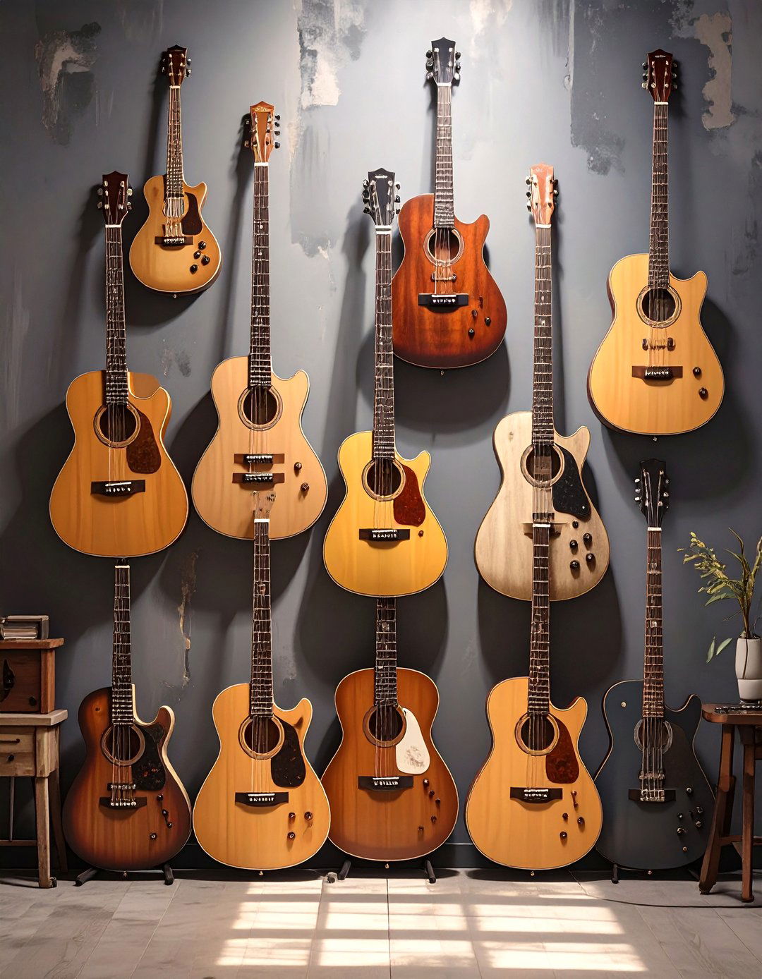 A Display of Musical Instruments - 30 big wall decor ideas