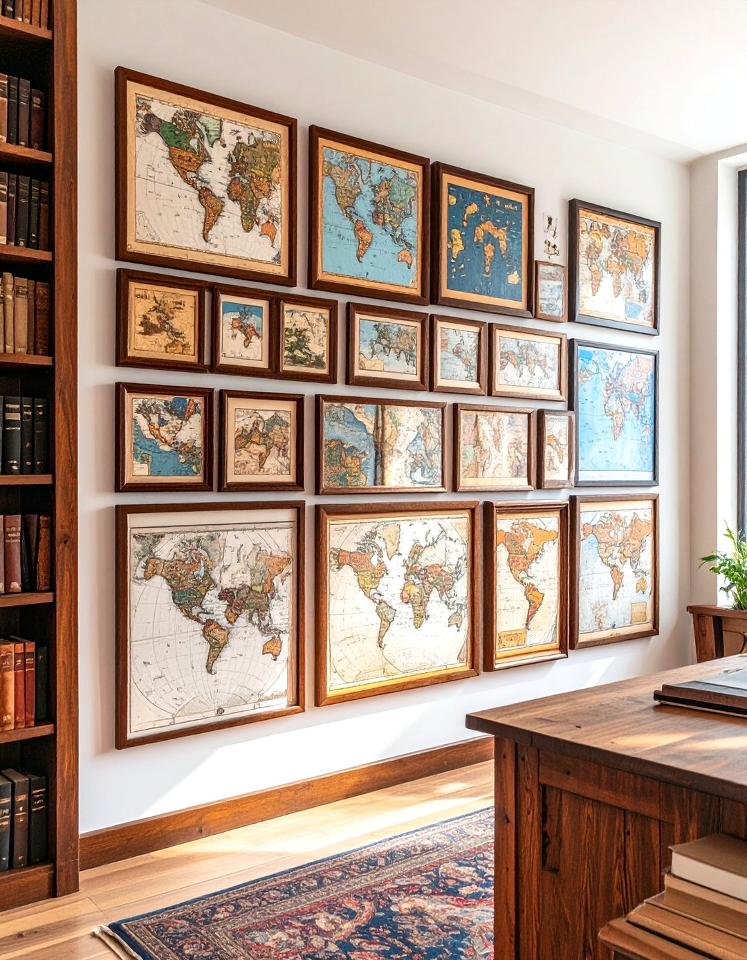 A Display of Vintage Maps - 30 wall decor ideas
