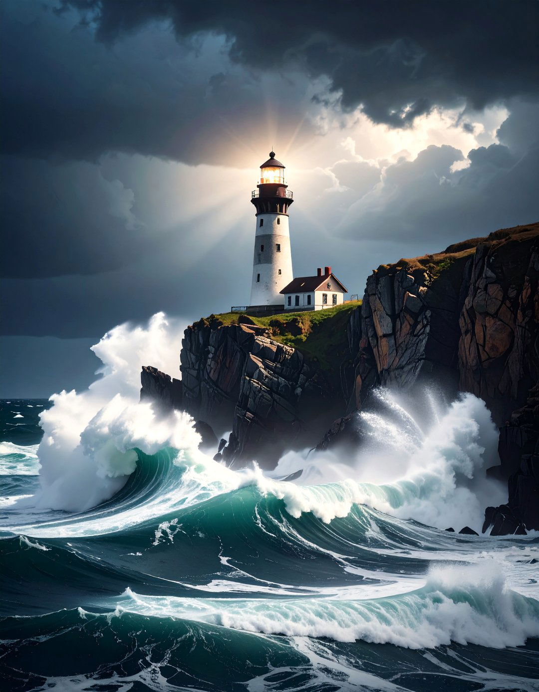 A Dramatic Coastal Cliff Scene - 30 landscape drawing ideas