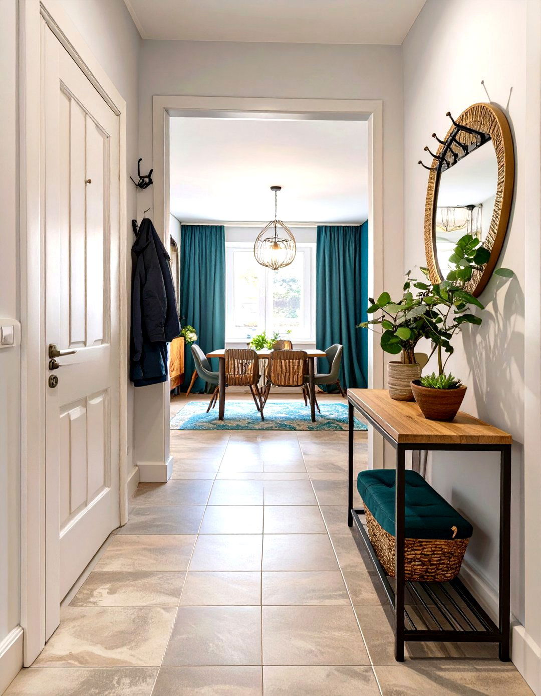 A Drop Zone Entryway to Separate Spaces - 30 small living room dining room combo layout ideas