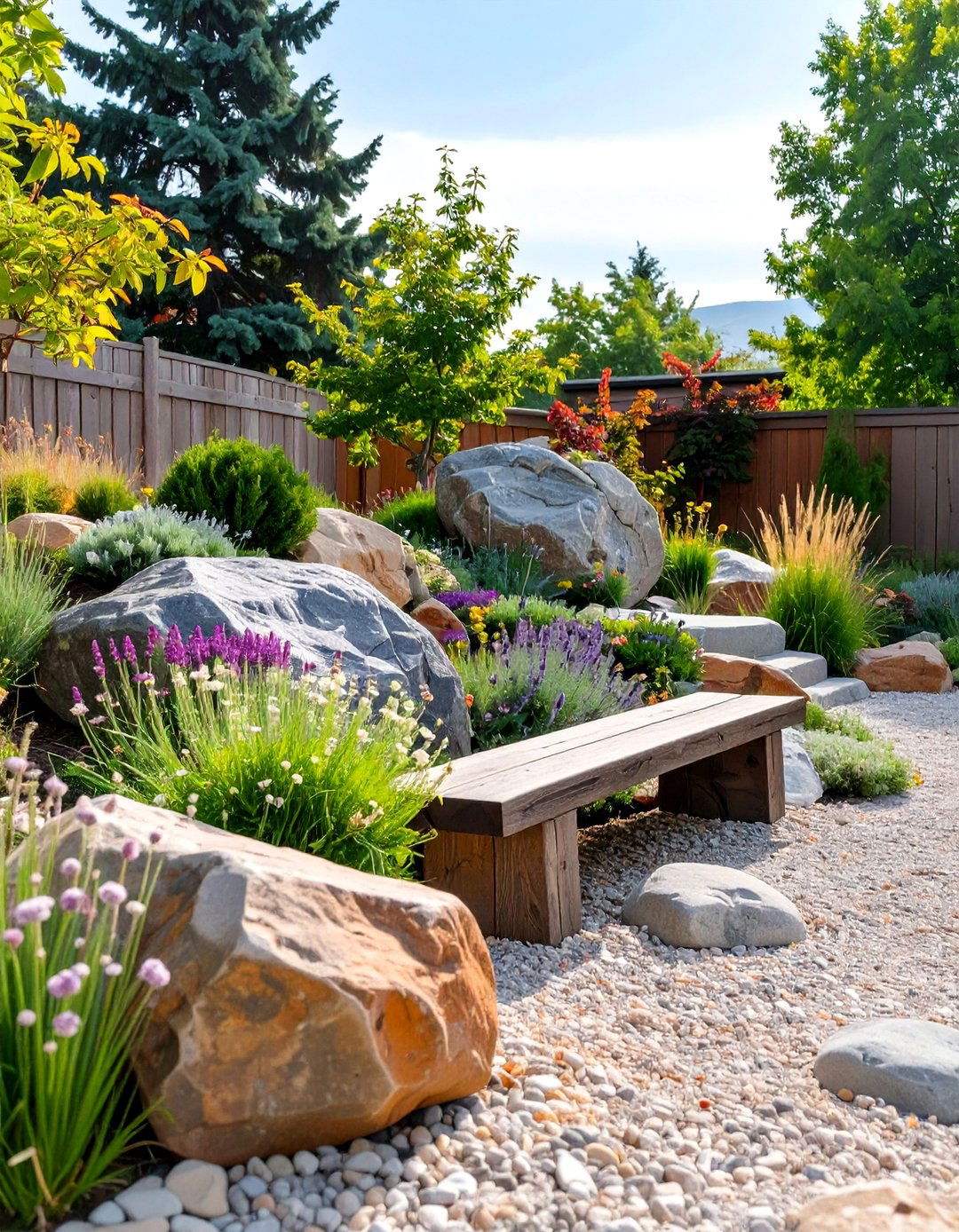 A Drought Tolerant Rock Garden - 30 budget backyard ideas no grass