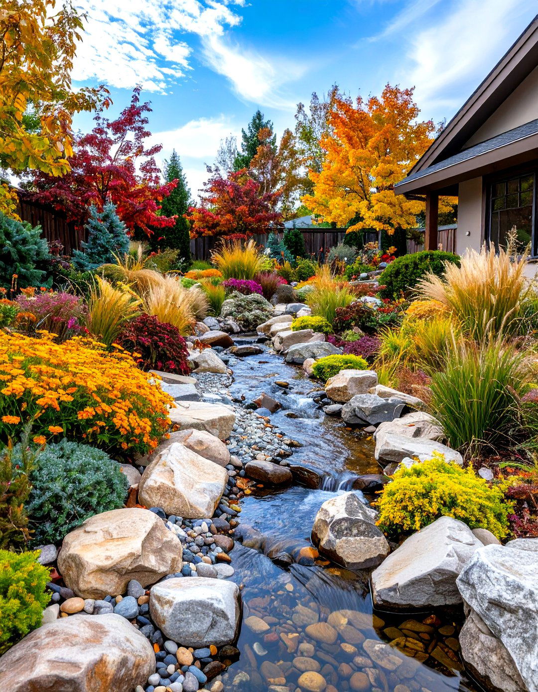 A Dry Creek Bed Installation - 30 landscape design and installation ideas