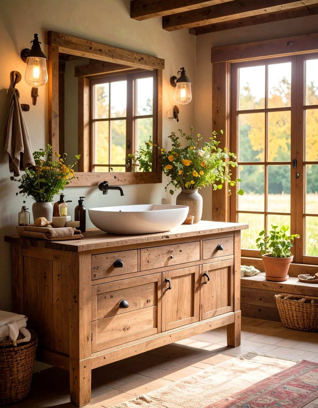 A Dry Sink or Washstand Vanity - 30 rustic home decor ideas