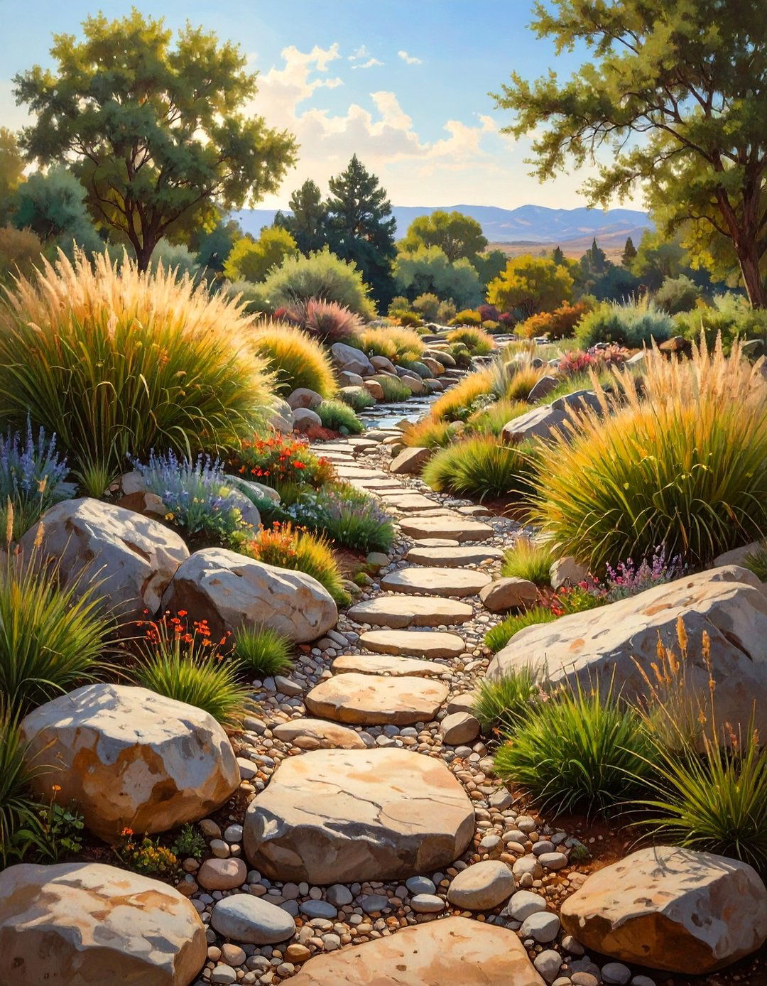 A Dry Stream Bed Rock Garden - 30 modern rock garden ideas