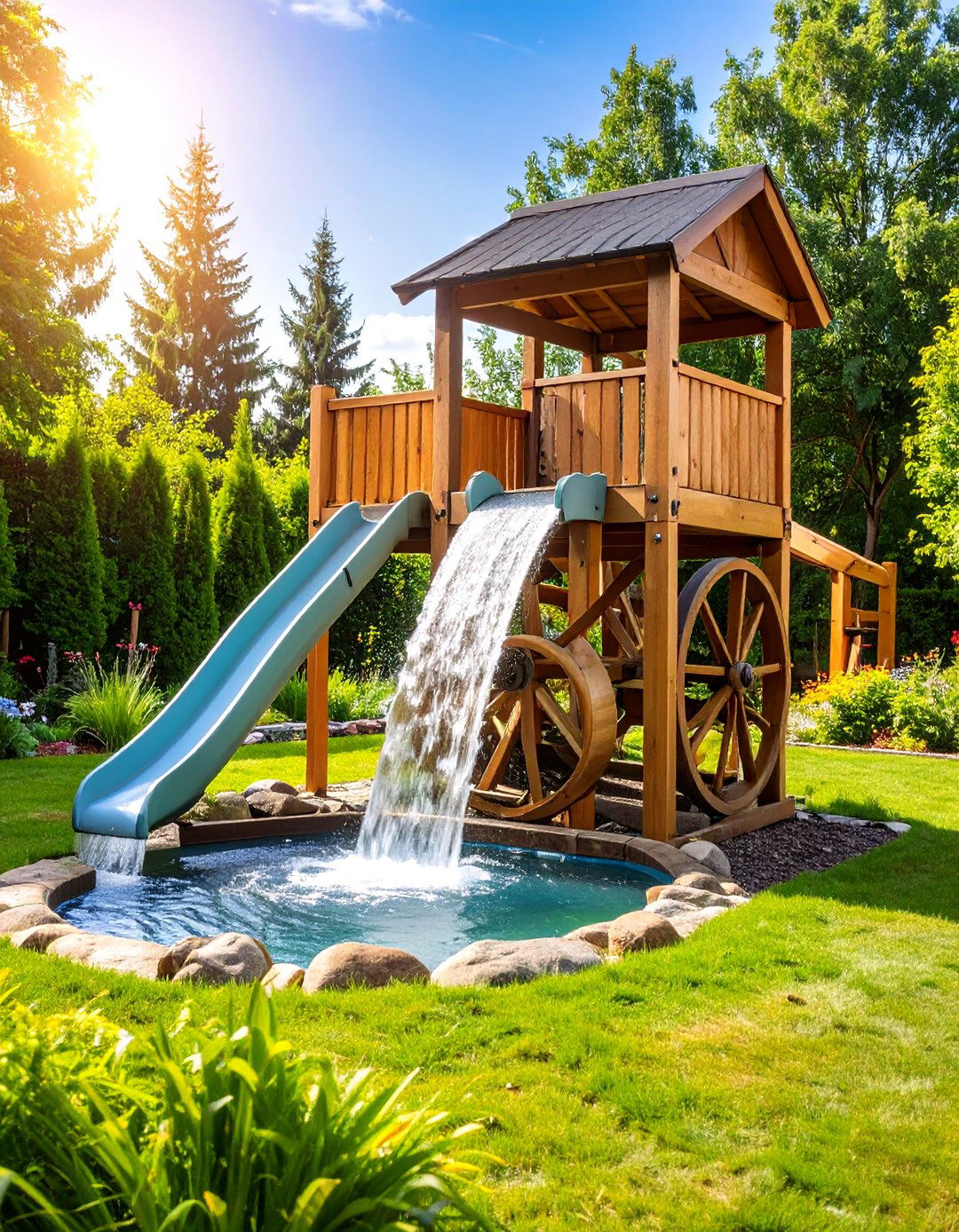 A Dynamic Water Play Station - 30 backyard ideas for kids