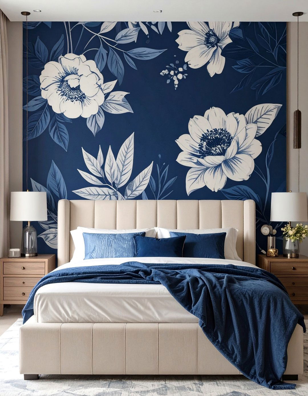 A Fabric Covered Wall Panel - 30 big wall decor ideas