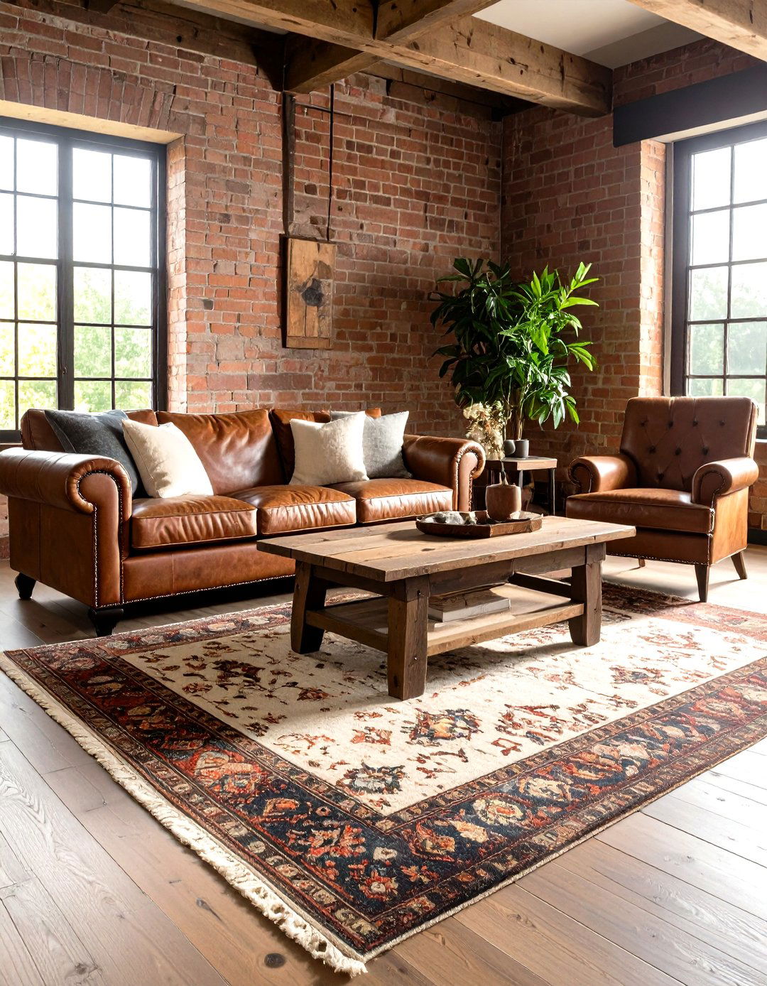 A Faded Distressed Style Rug - 30 living room rug ideas