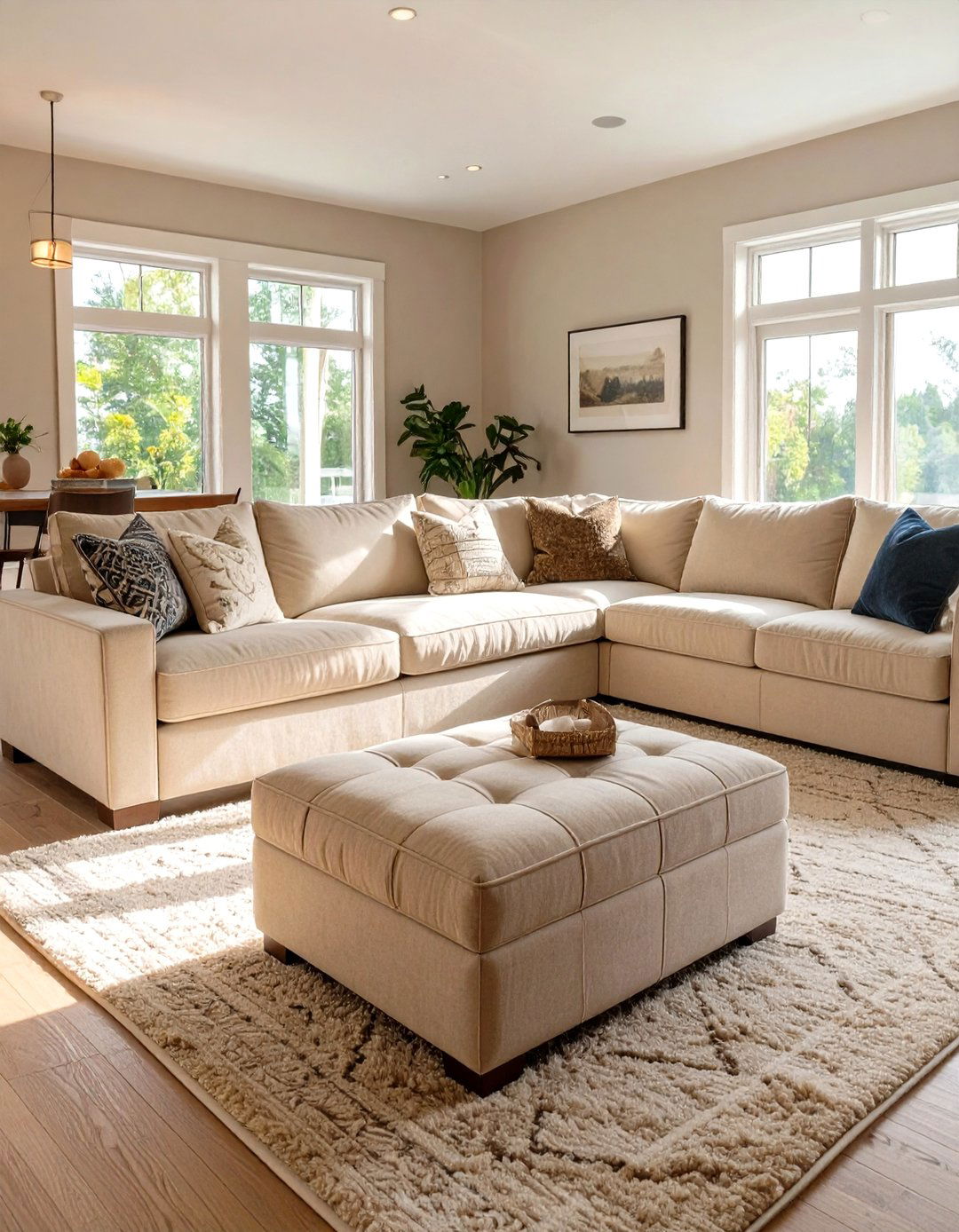 A Family Friendly Functional Space - 30 beige couch living room ideas