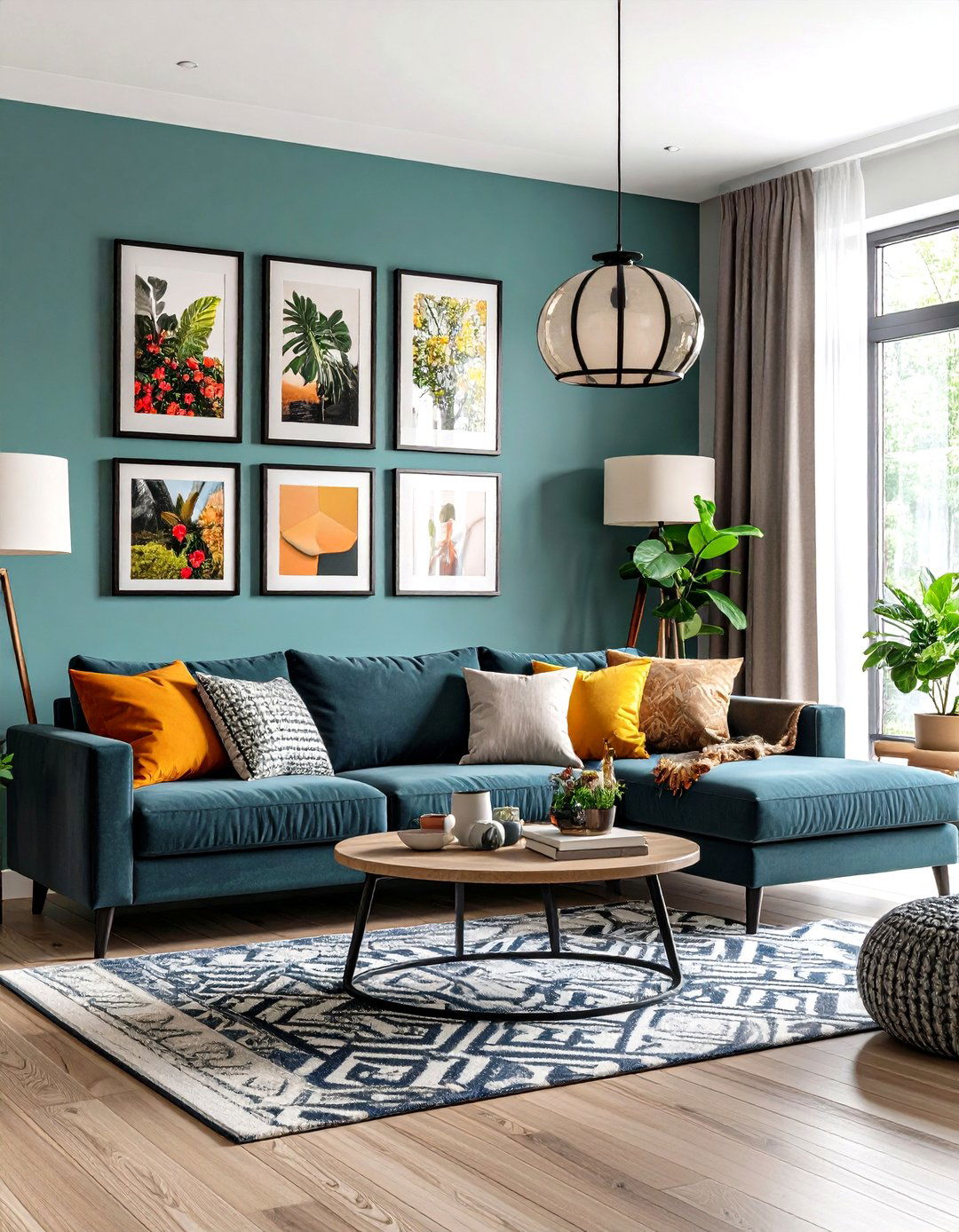 A Family Room with a Gallery Wall - 30 family room decorating ideas