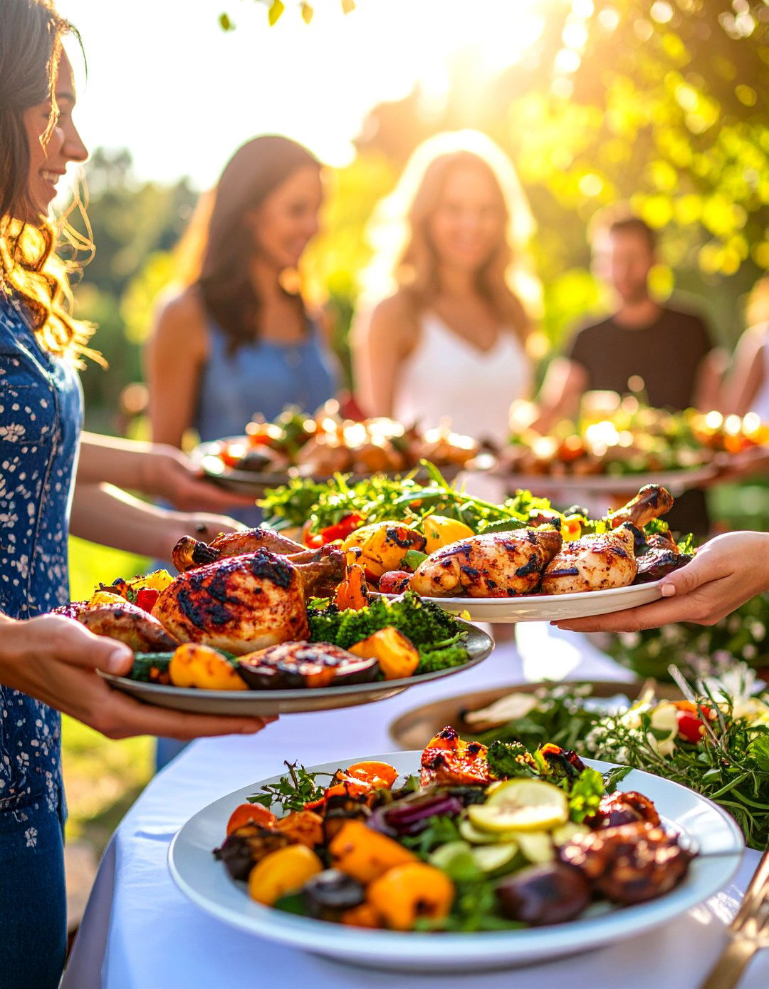 A Family Style Meal Service - 30 outdoor wedding ideas on a budget