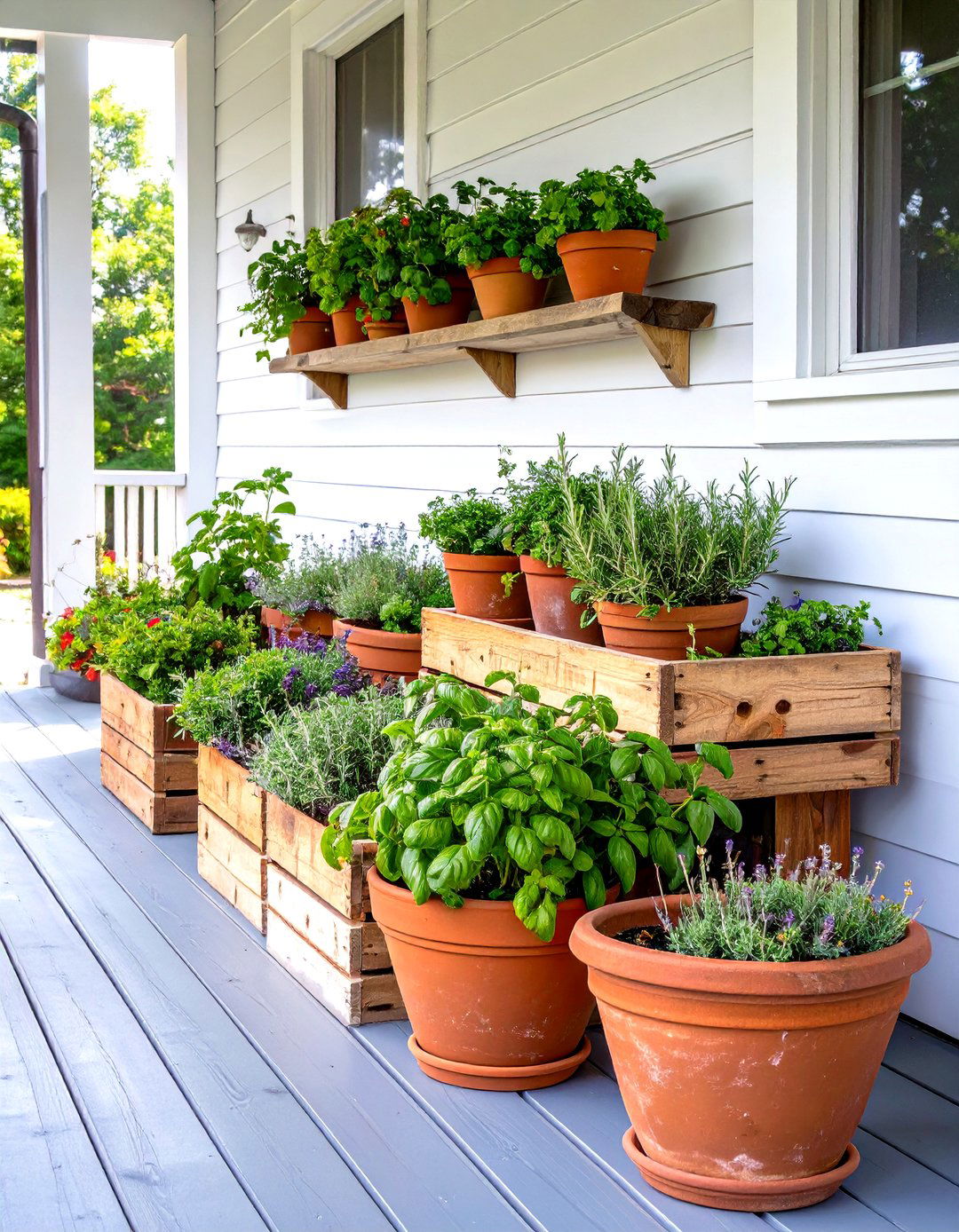 A Farm to Table Herb Garden Front Porch - 30 long narrow front porch decorating ideas