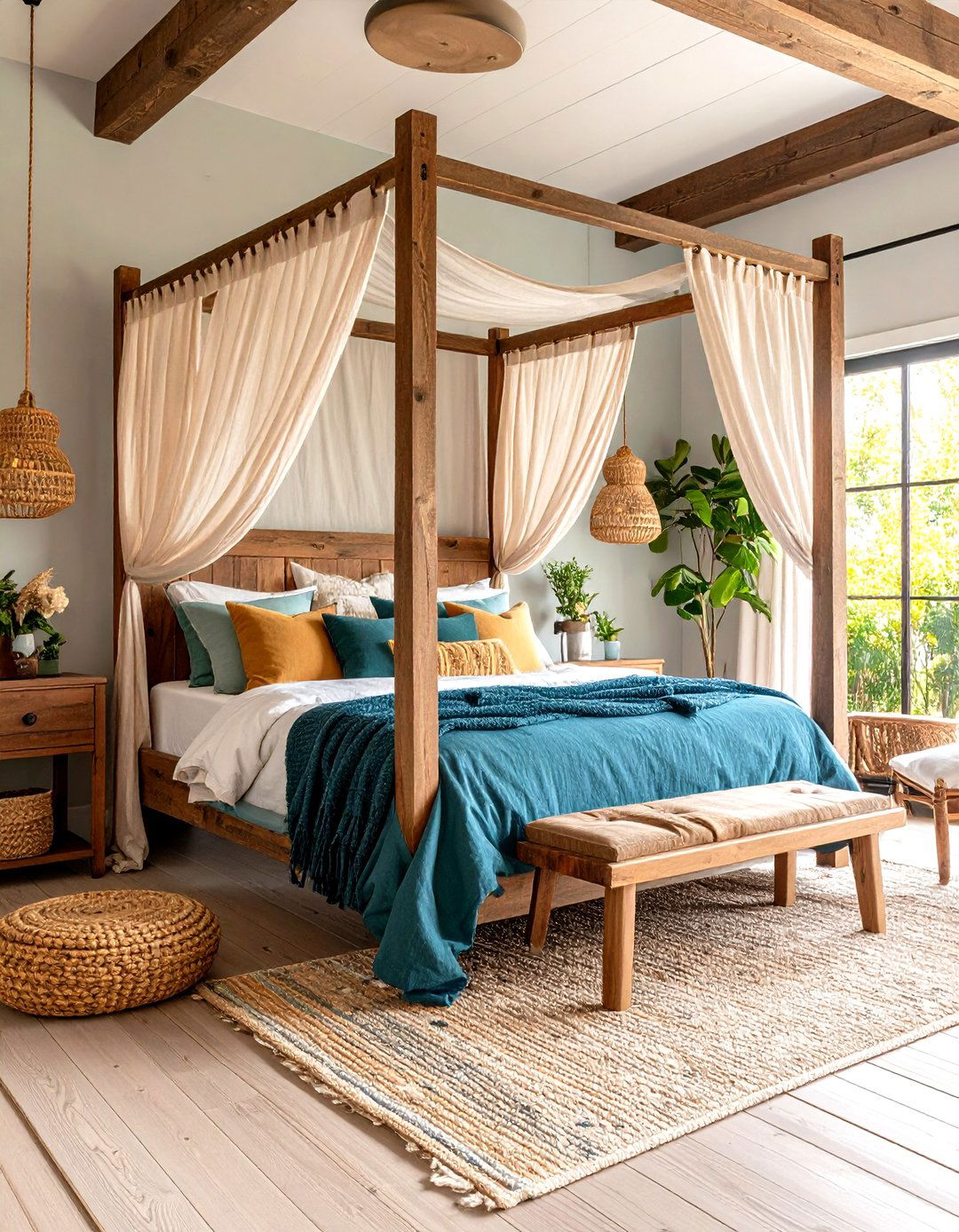 A Farmhouse Bedroom with a Four Poster Bed - 30 farmhouse master bedroom ideas
