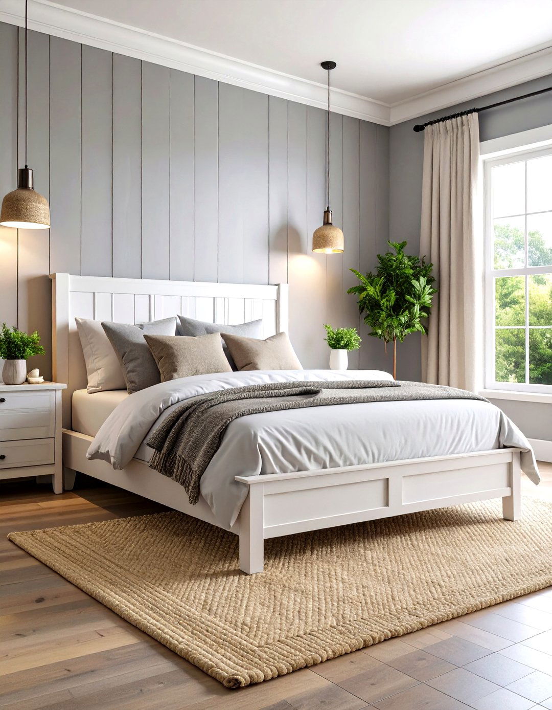 A Farmhouse Grey and White Bedroom - 30 grey and white bedroom ideas