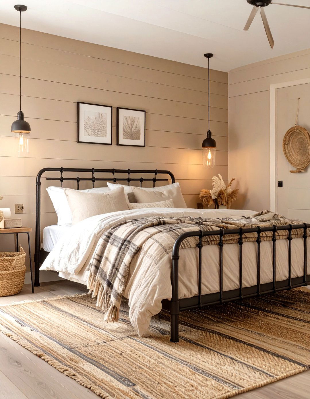 A Farmhouse Modern Beige Bedroom - 30 modern beige bedroom ideas
