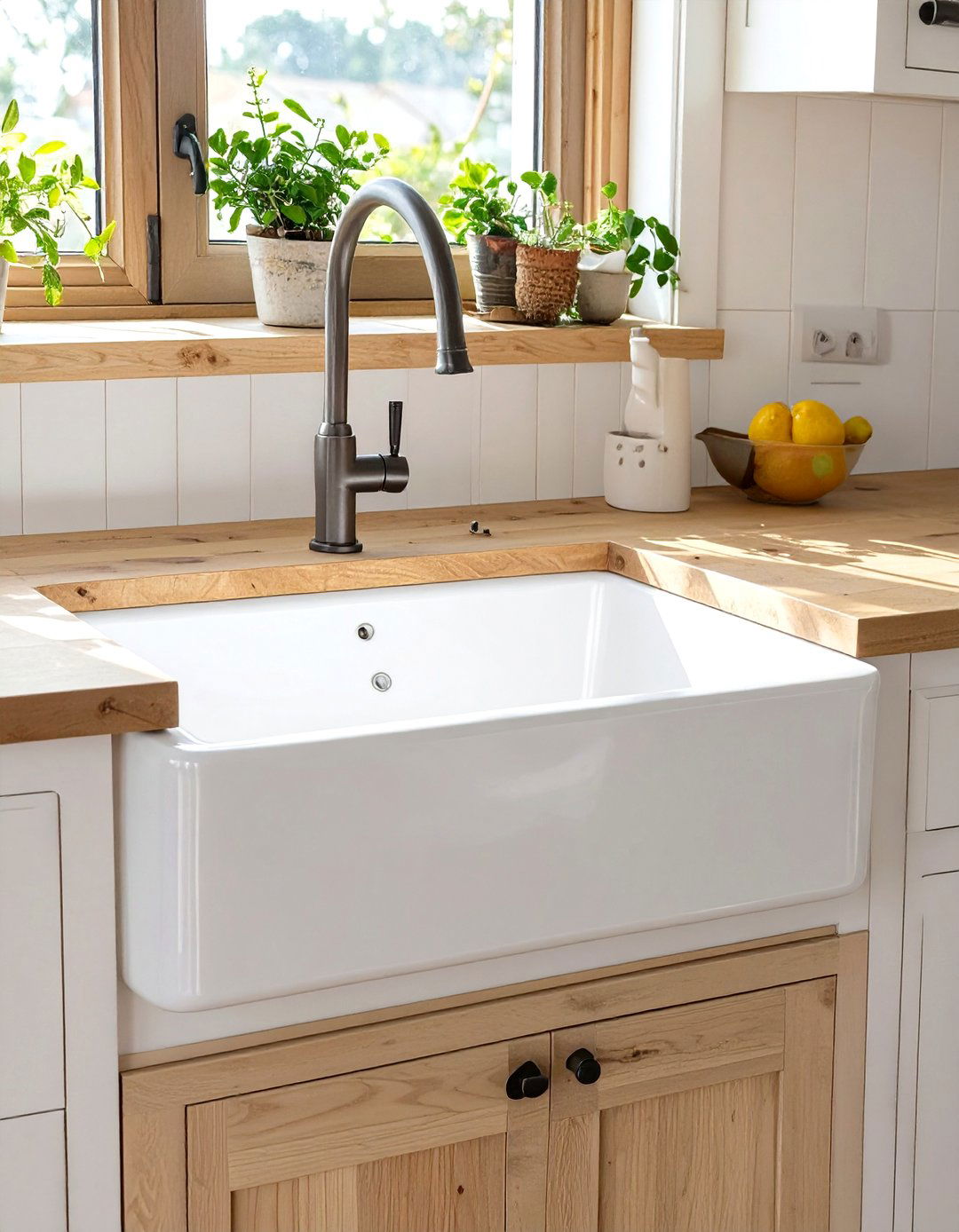 A Farmhouse Sink for Coastal Charm - 30 small coastal kitchen ideas
