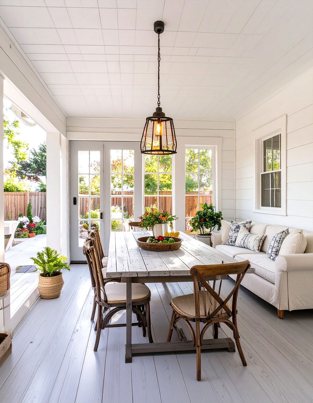 A Farmhouse Style Sunroom - 30 backyard patio enclosure ideas