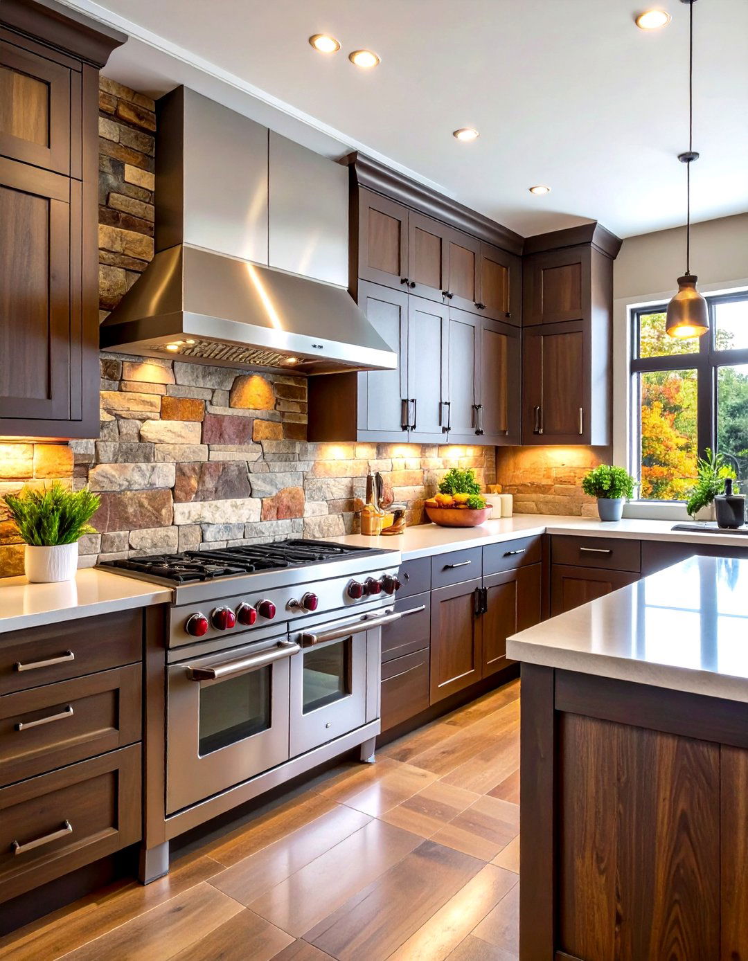 A Fieldstone Accent Wall in a Rustic Kitchen - 30 rustic kitchen ideas