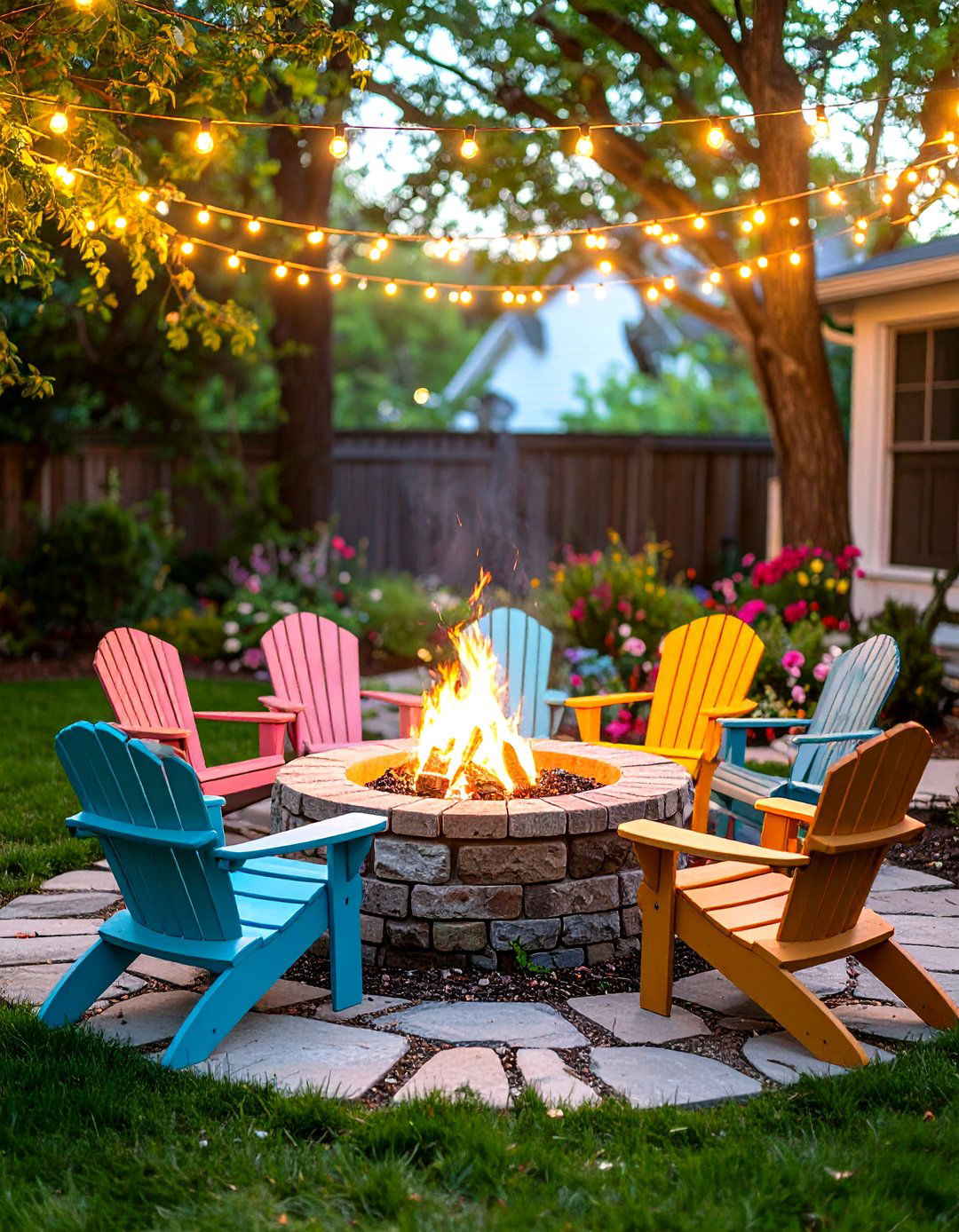A Fire Pit Gathering Circle - 30 diy patio ideas on a budget