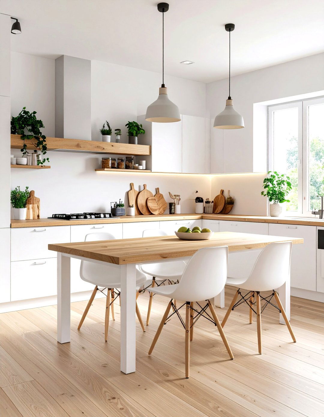 A Floating Kitchen Bench for a Clean Look - 30 eat in kitchen ideas