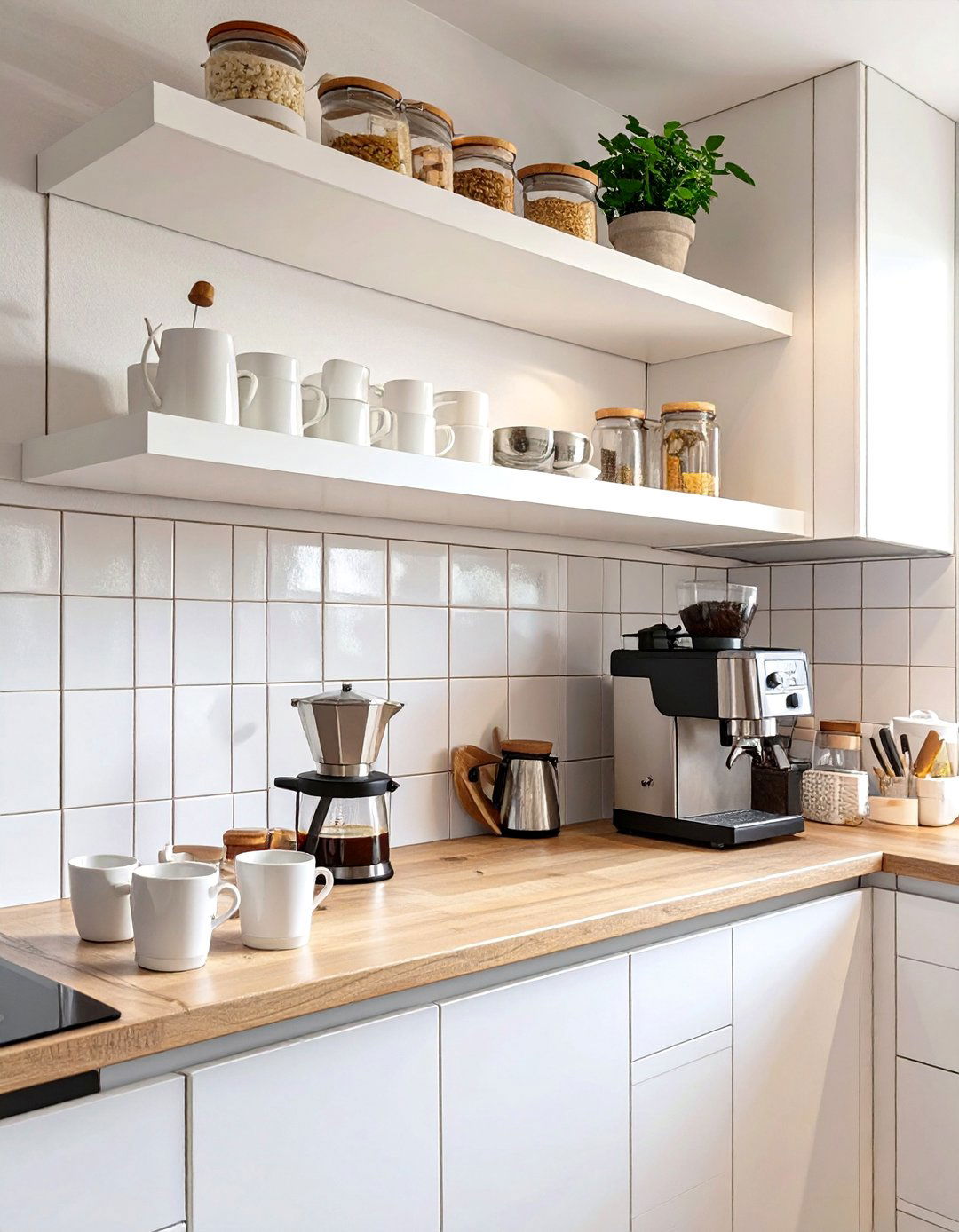 A Floating Shelf Kitchen Coffee Corner - 30 coffee bar ideas for kitchen