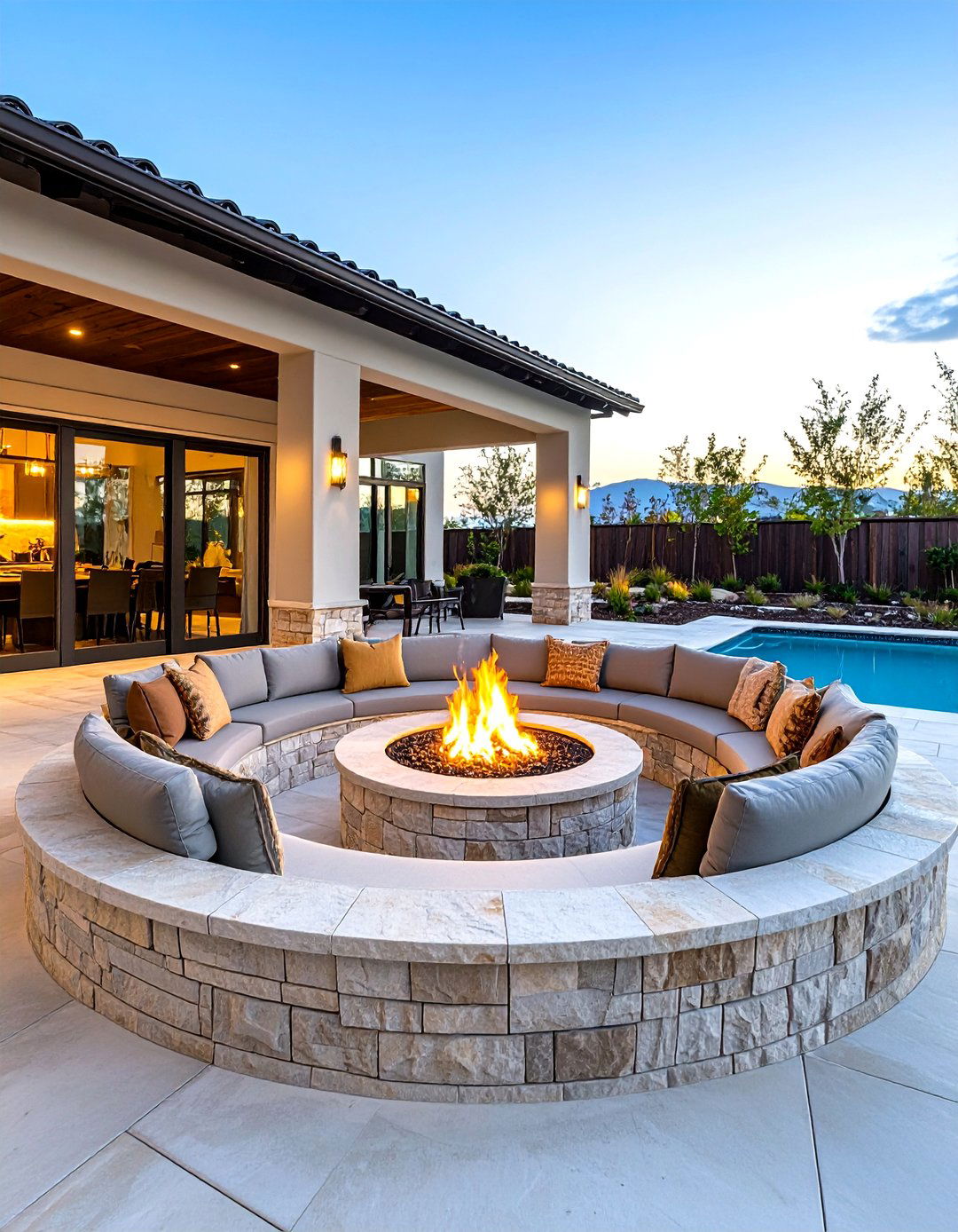 A Florida Landscape with a Sunken Fire Pit Lounge - 30 florida landscape ideas