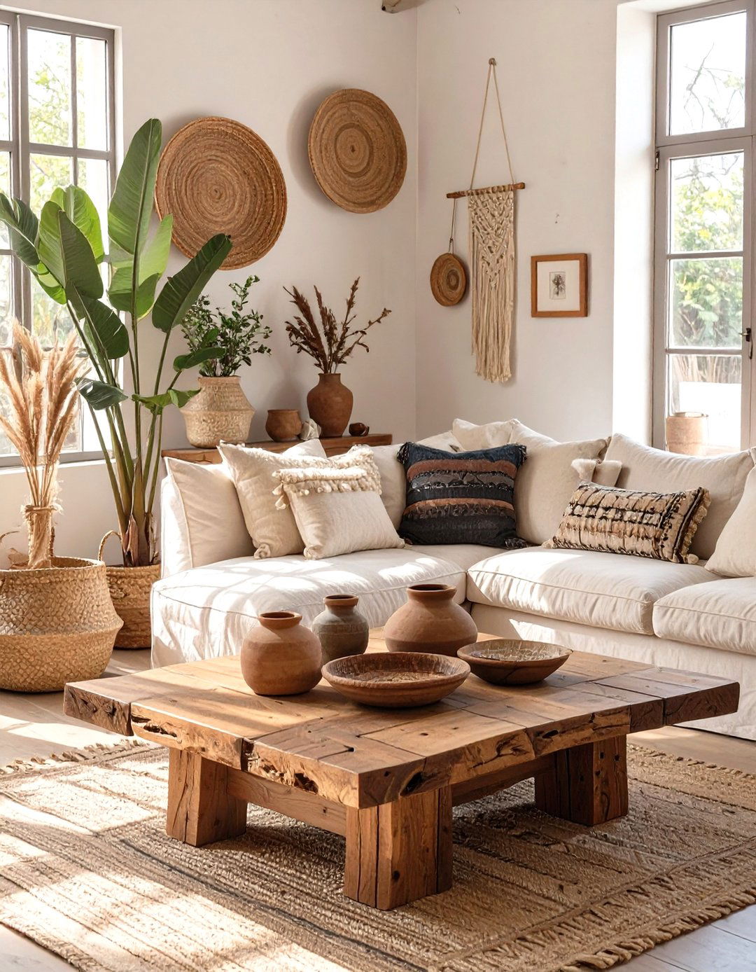 A Focus on Sustainable and Natural Materials - 30 modern boho living room ideas