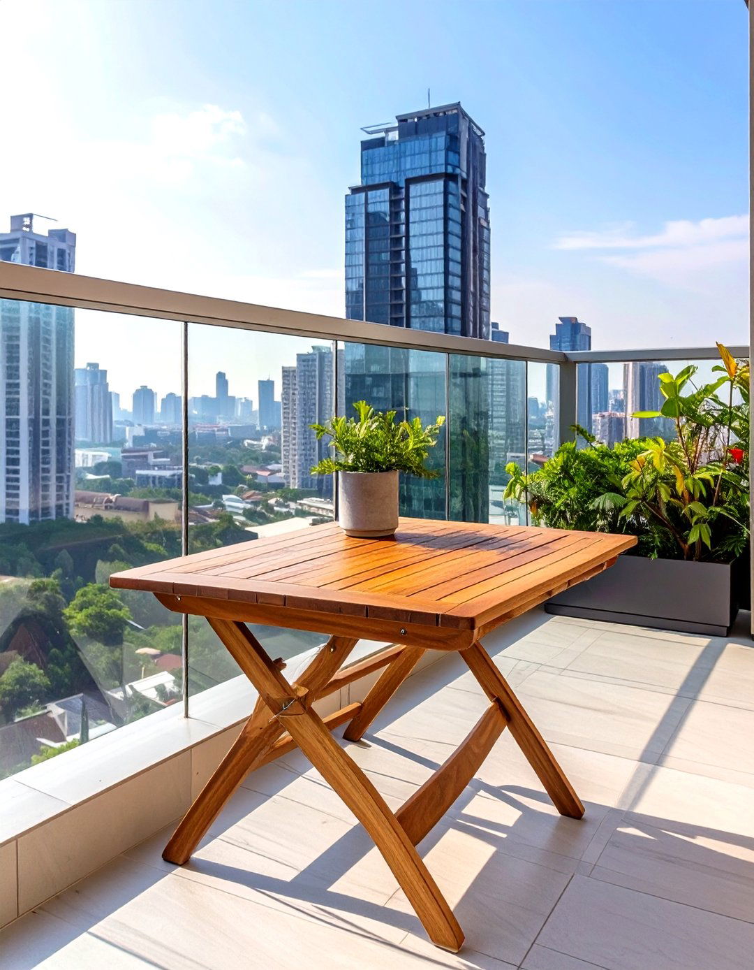 A Fold Down Balcony Table - 30 small patio furniture ideas