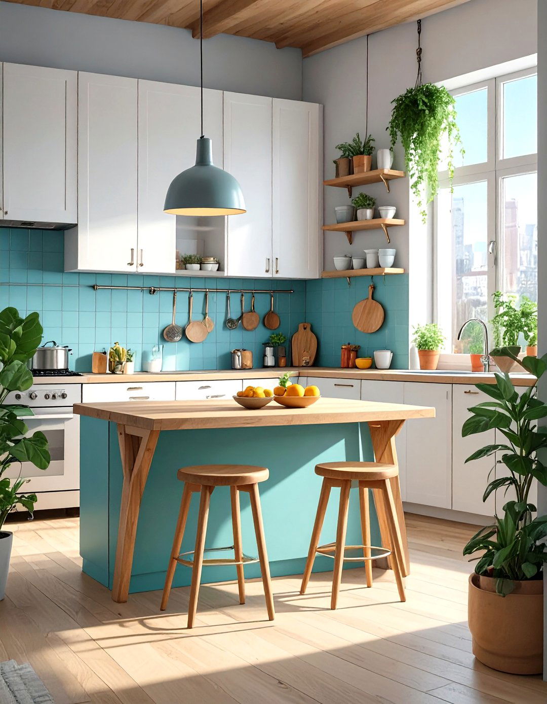 A Fold Down Wall Mounted Table - 30 small apartment kitchen ideas