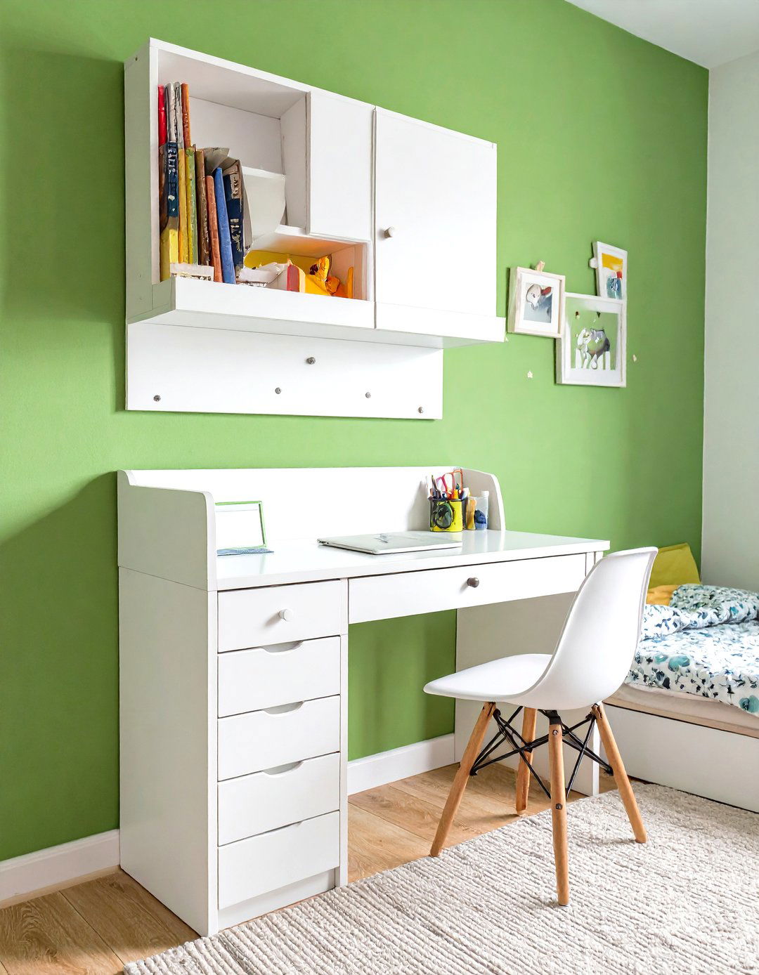 A Foldable Wall Mounted Desk - 30 small kids bedroom ideas