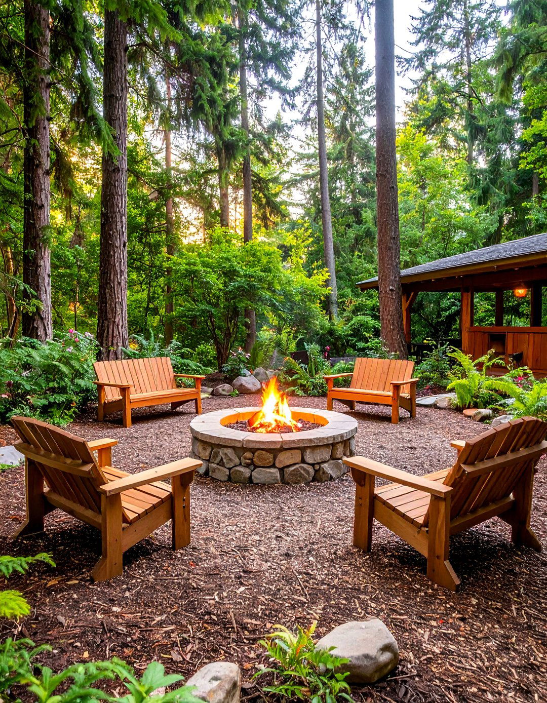 A Forest Floor Clearing Theme - 30 backyard fire pit ideas landscaping on a budget