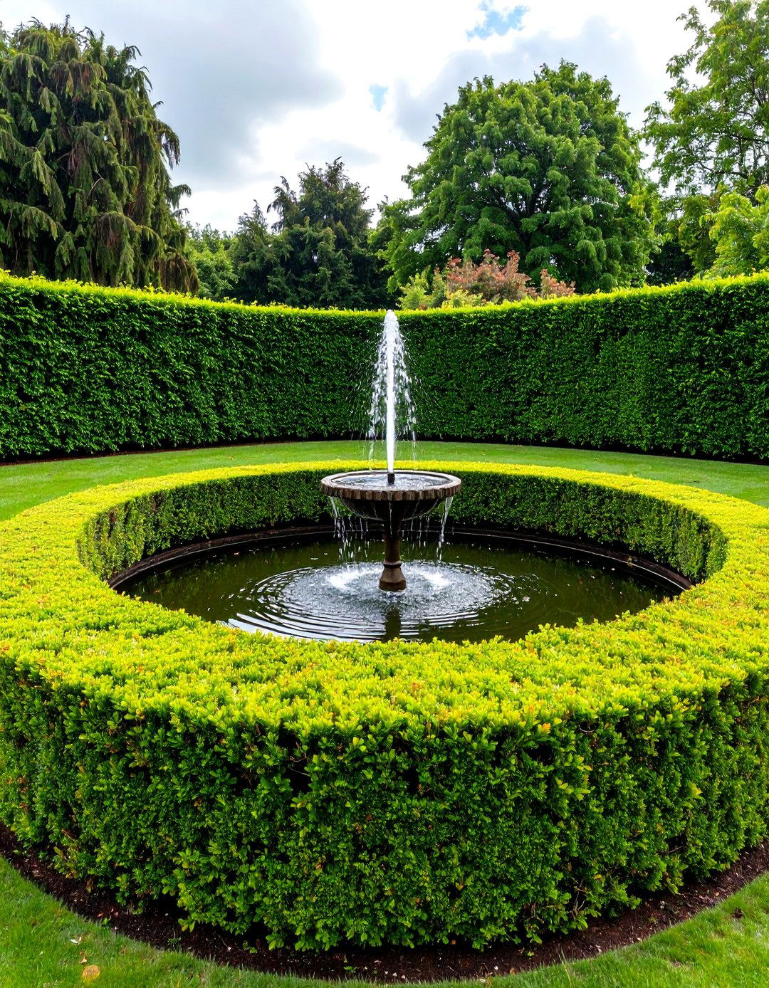 A Formal Boxwood Edged Garden Pond - 30 garden pond ideas