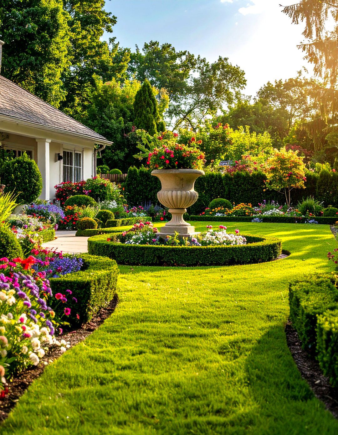 A Formal Parterre Garden Front Yard - 30 landscaping ideas for small front yards