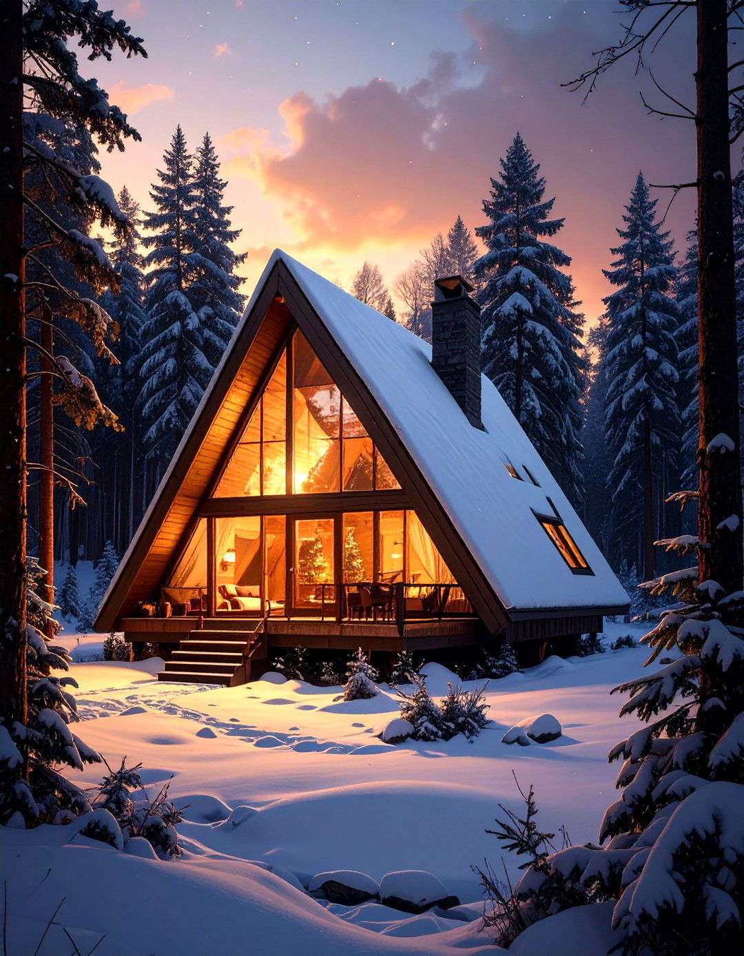 A Frame Cabin for a Rustic Retreat - 30 house design plans ideas