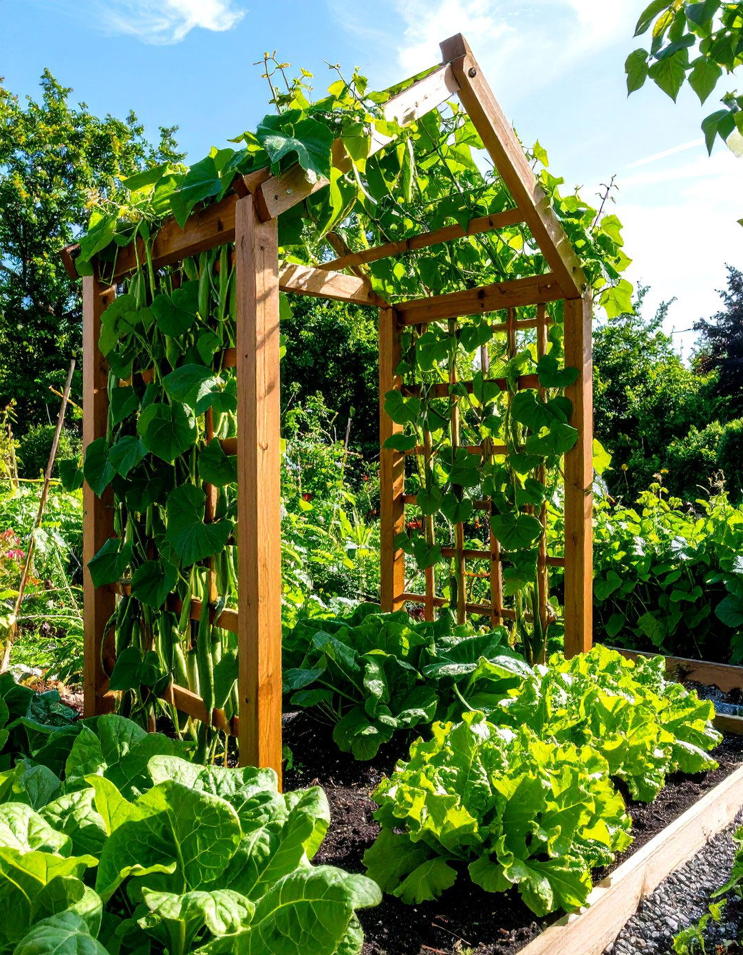 A Frame Garden Trellis for Vegetables - 30 garden trellis ideas